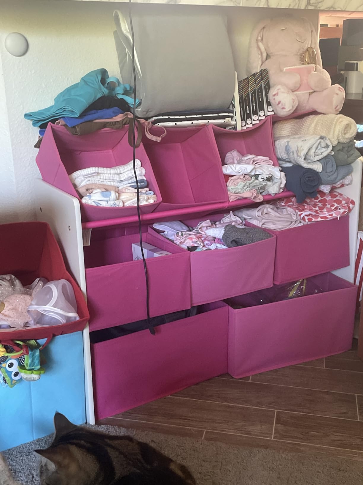 Delta Children Deluxe Multi-Bin Toy Organizer with Storage Bins, White/Pink Bins customer photo 2