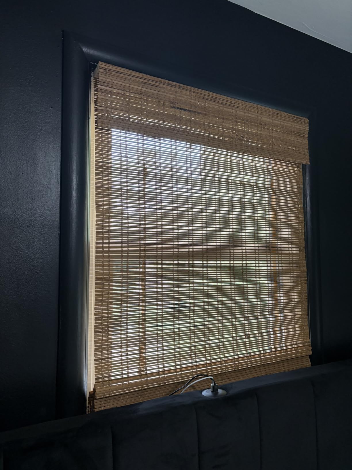 ARLO BLINDS Sheer Bamboo Roman Shades with Valance - Tuscan, 34