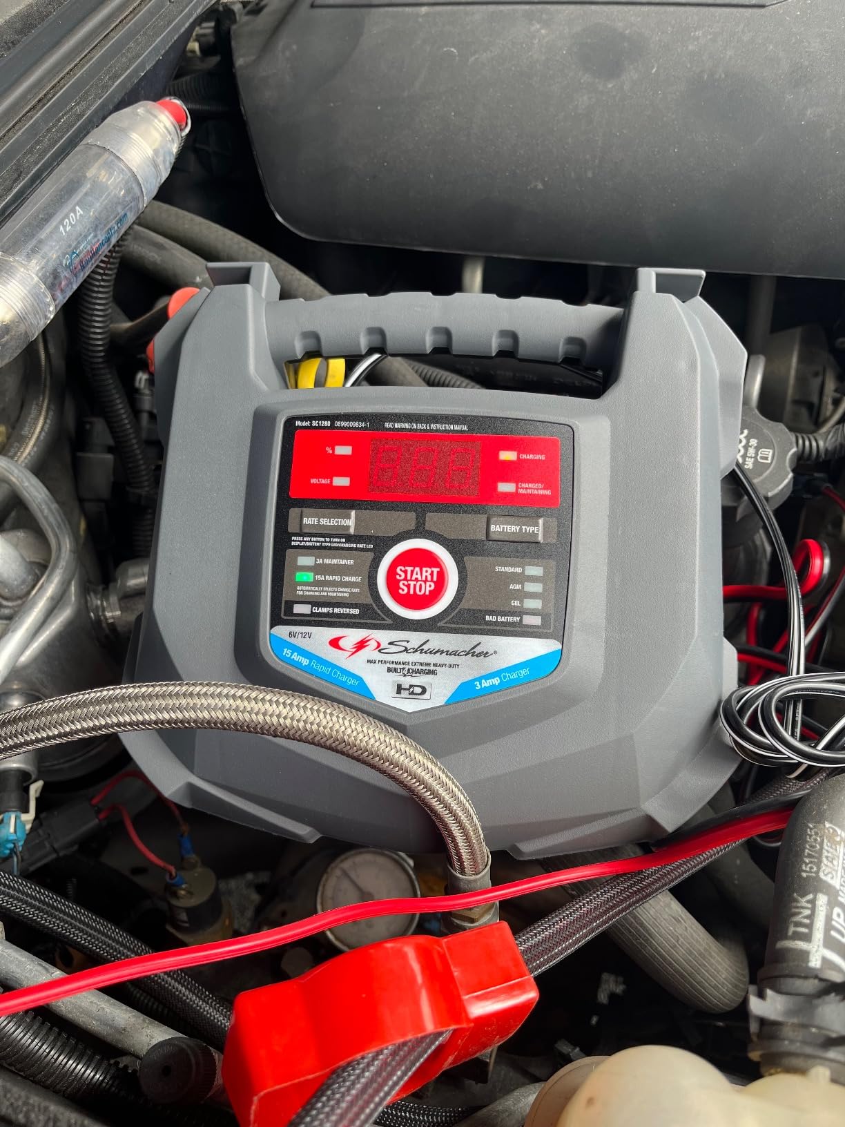 Schumacher Electric Car Battery Charger 12V/6V - Trickle Charger, Maintainer for Automobile & Marine Batteries (AGM/Gel/Deep Cycle) - SC1280 customer photo 1