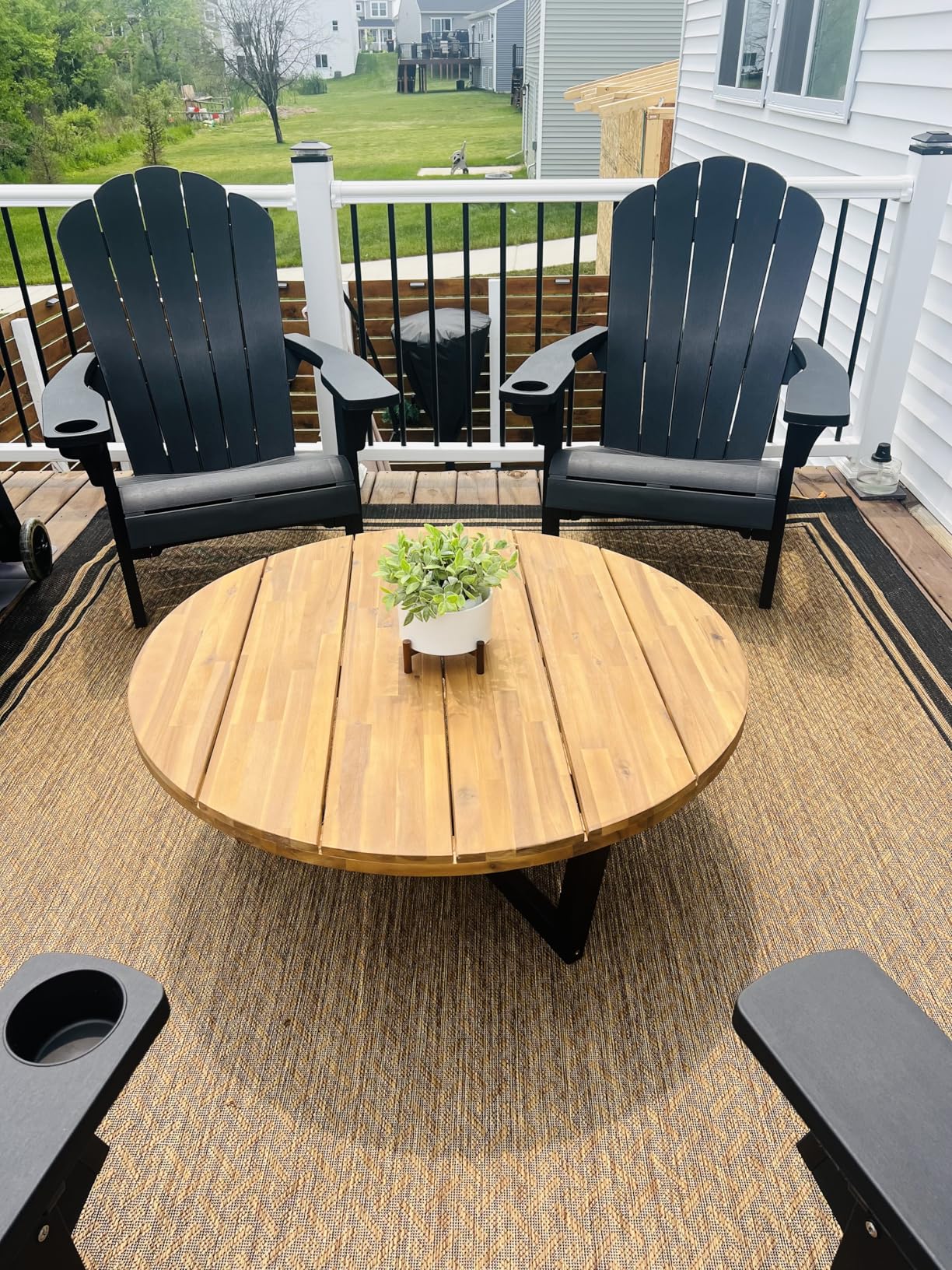 Gertmenian Indoor Outdoor Classic Flatweave Area Rug, Stain & UV Resistant Carpet, Deck, Patio, Poolside & Mudroom, 8x10 Ft Large, Border, Black Tan customer photo 1