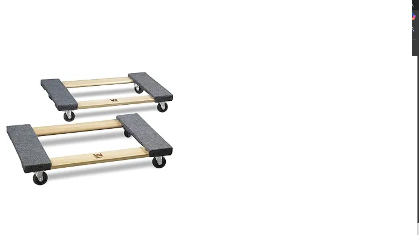 WEN 1320 lbs. Capacity 18 in. x 30 in. Hardwood Furniture Moving Dolly, Two Pack customer photo 1