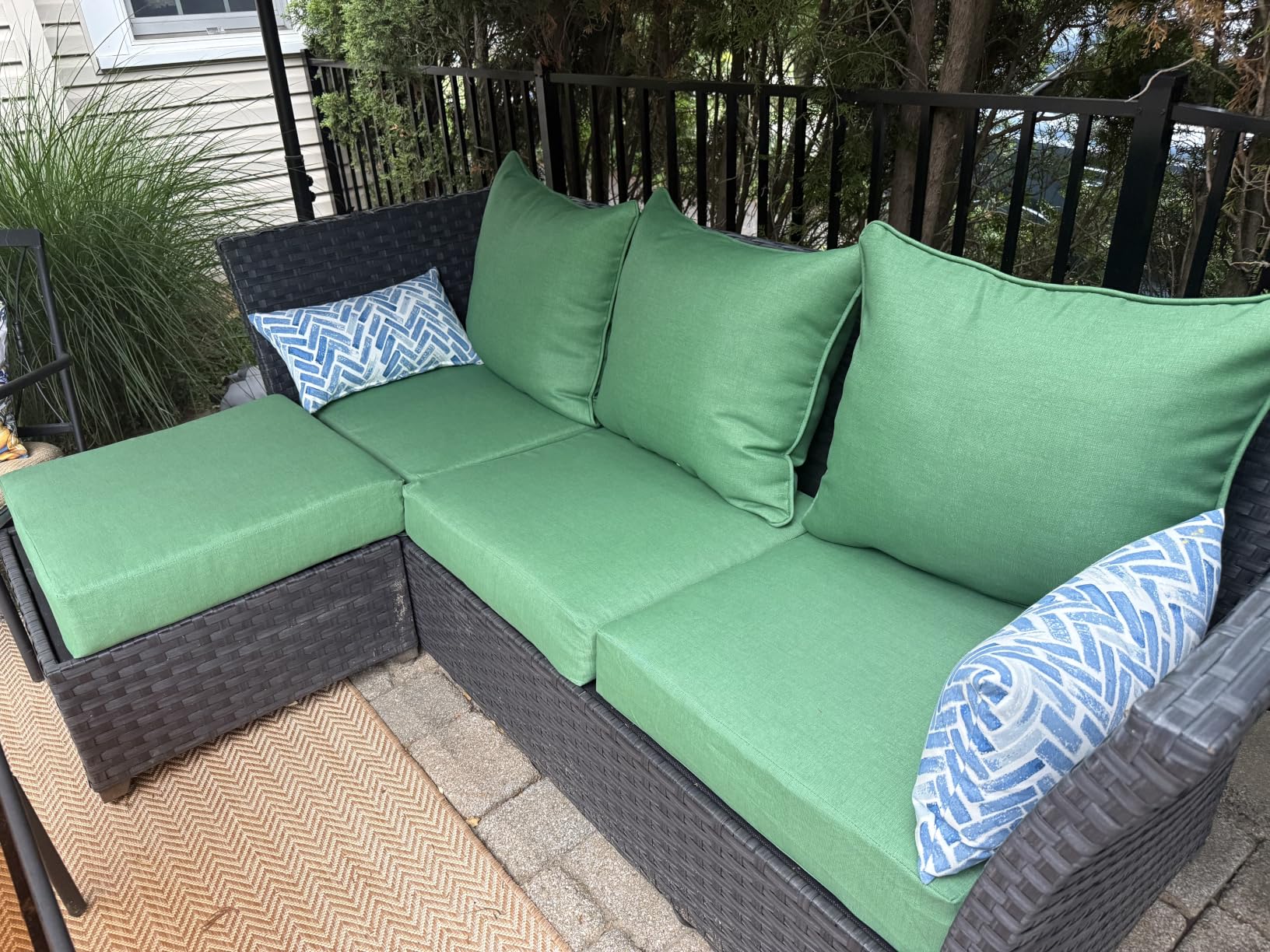 Arden Deep Seat Outdoor Chair Cushion Set, 24 in x 24 in, Weather-Proof, Rain-Proof, Fade Resistant Patio Cushion Set for Chair, Sofa, and Couch Sapphire Blue Leala customer photo 1