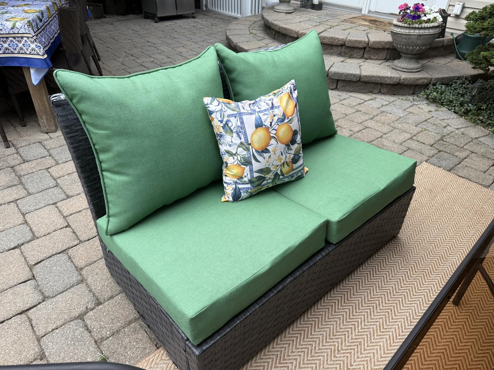 Arden Deep Seat Outdoor Chair Cushion Set, 24 in x 24 in, Weather-Proof, Rain-Proof, Fade Resistant Patio Cushion Set for Chair, Sofa, and Couch Sapphire Blue Leala customer photo 2