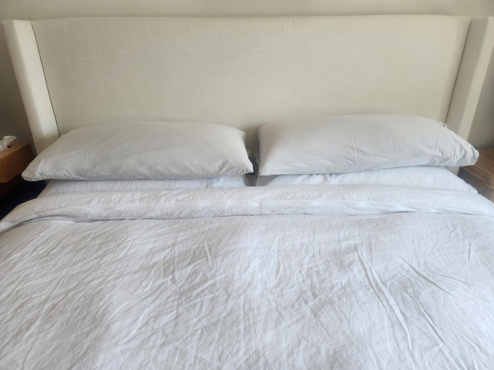 DAPU 100% Linen Duvet Cover Queen, Natural French Flax Breathable Duvet Cover 3 Pcs Set with Long Zipper Closure, Soft Lightweight Durable Linen Bedding for Hot Sleepers (Natural Linen, Queen) customer photo 1