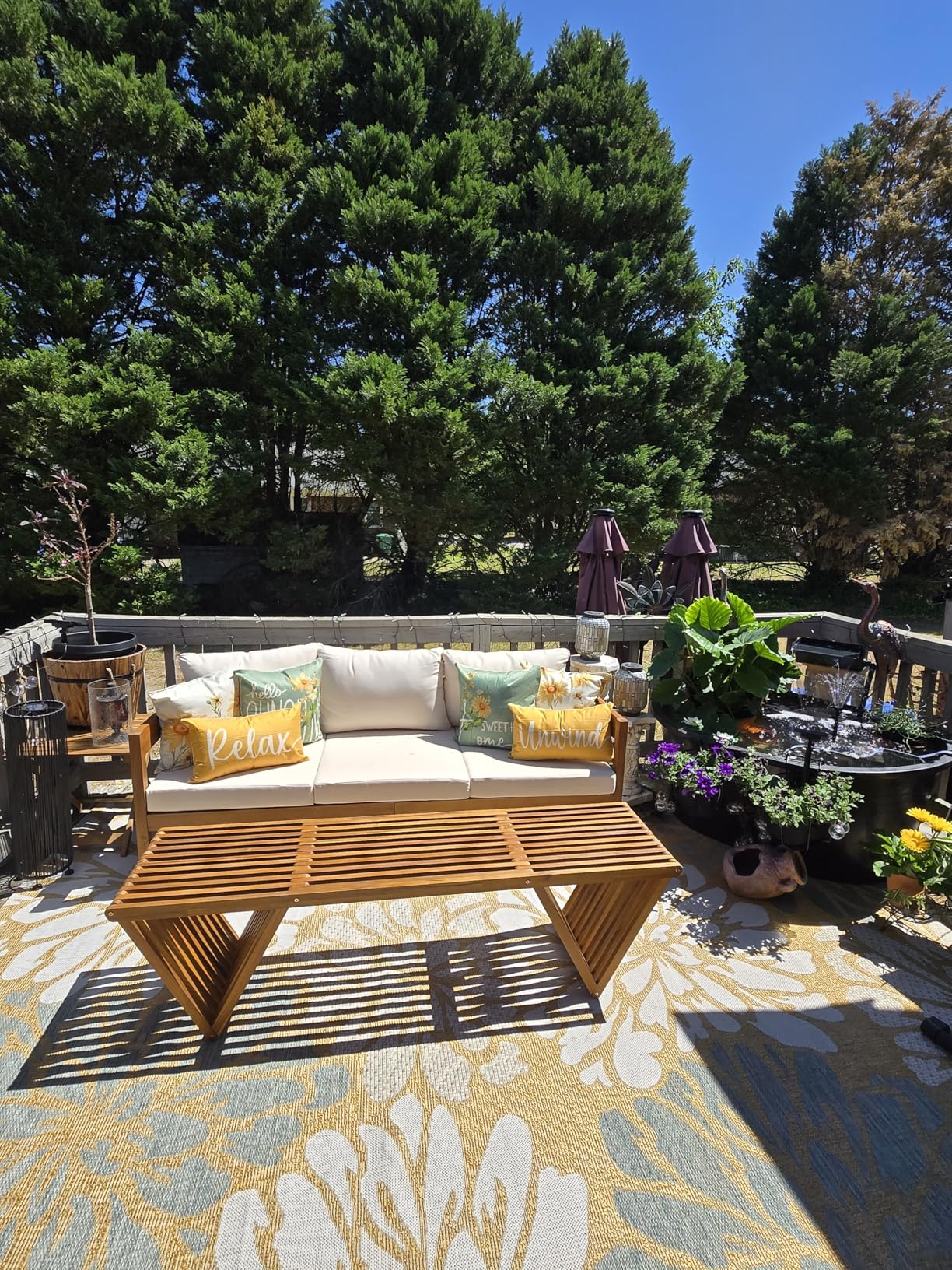 Christopher Knight Home Esme Outdoor Acacia Wood Bench, Teak Finish customer photo 1