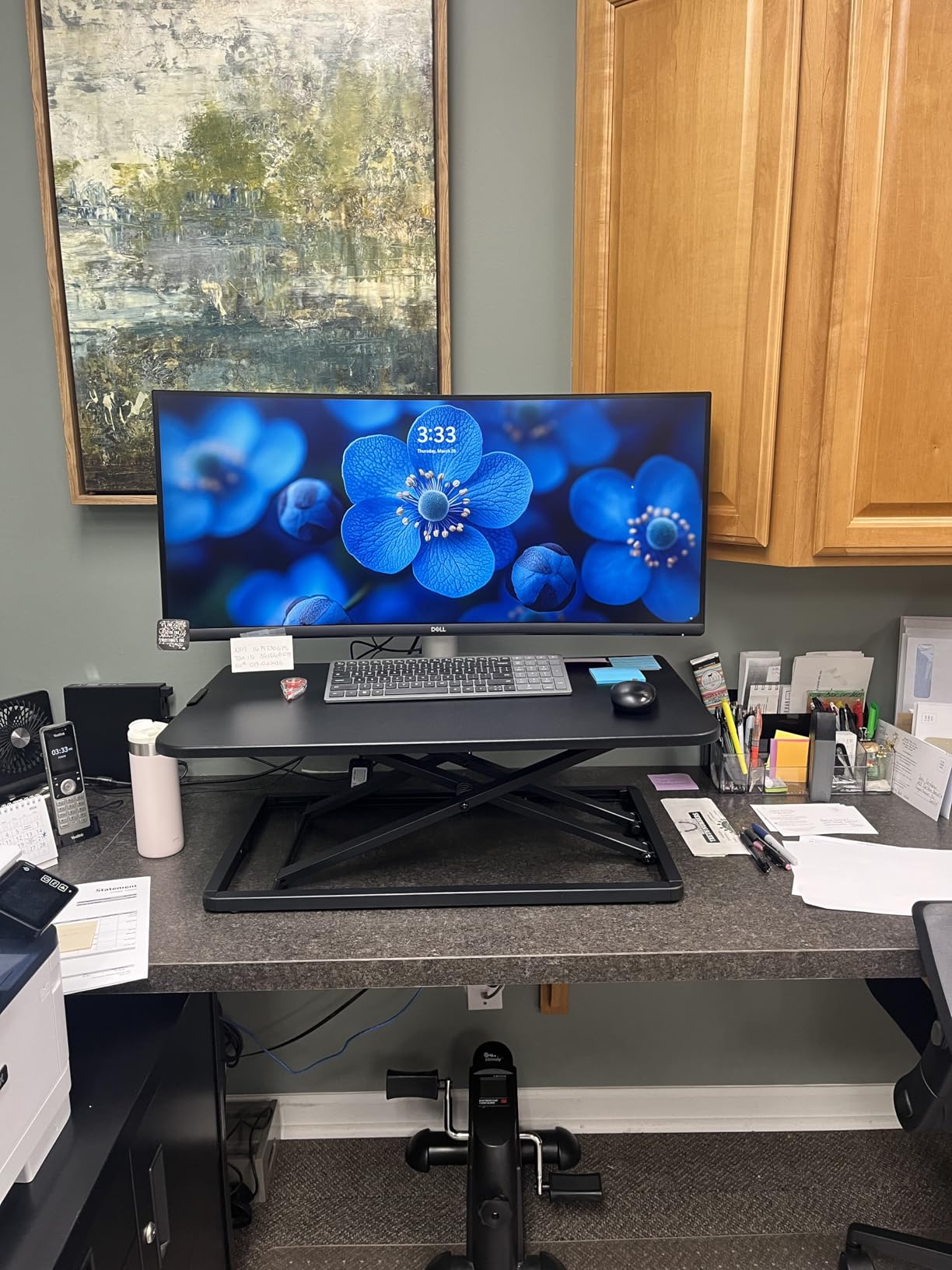 VIVO Black 29 inch Single Top Standing Desk Converter, DESK-V000U | Economy, Height Adjustable, Sit Stand Tabletop Monitor and Laptop Riser Workstation, Holds 22 lbs, No Assembly Required customer photo 1