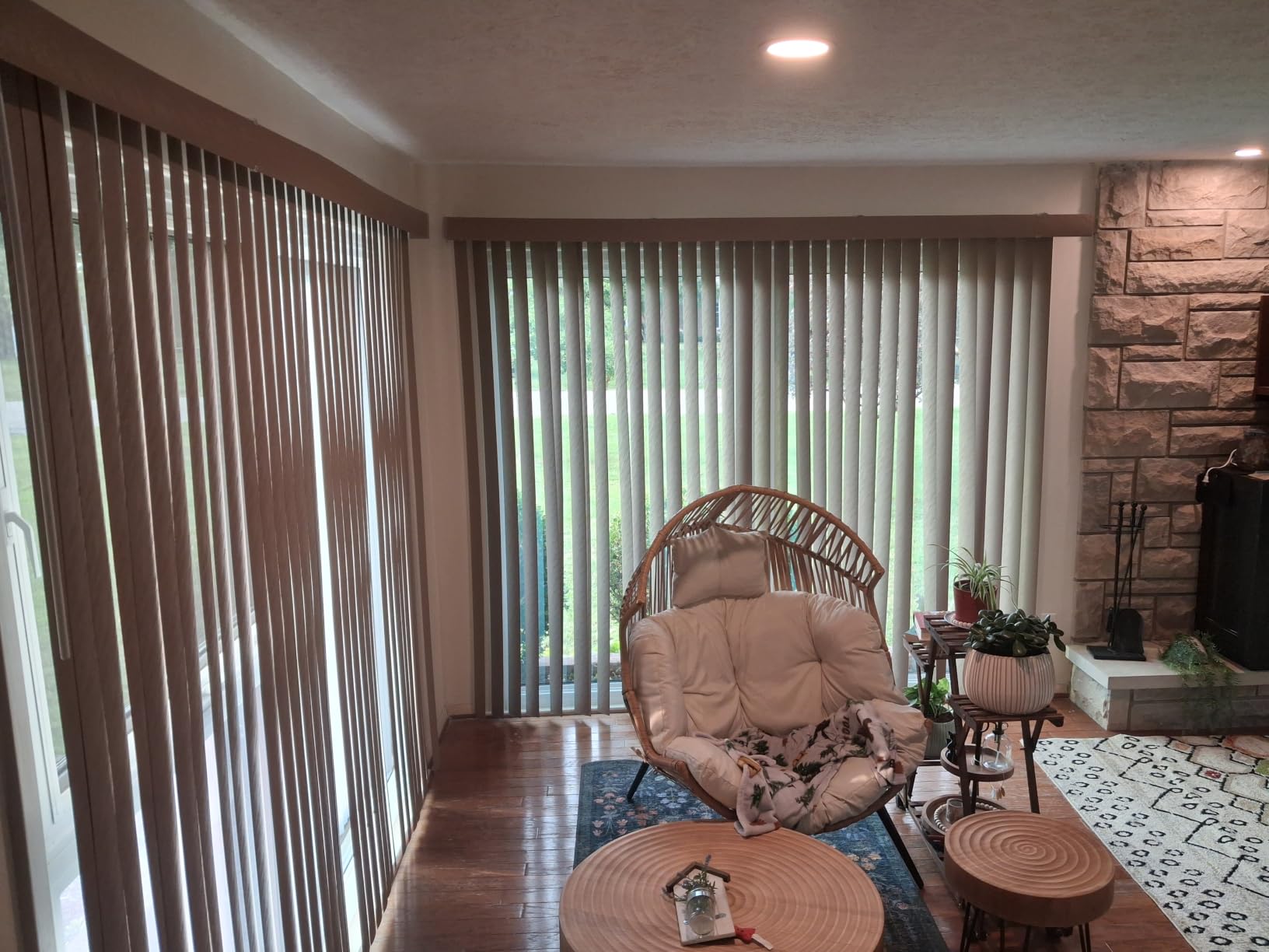 BrylaneHome Embossed Vertical Privacy Slat Blinds - 78