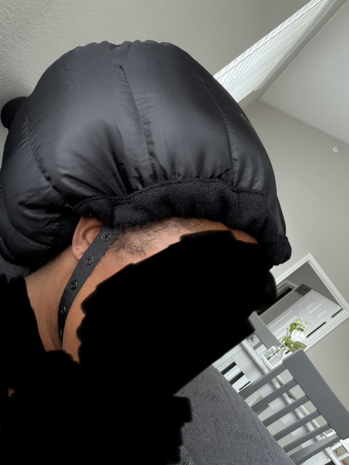 Hooded Hair Dryer Attachment w/A Headband Integrated That Reduces Heat Around Ears & Neck - Hair Dryer Hooded Diffuser Cap for Curly, Speeds Up Drying Time, Deep Conditioning At Home - Portable, Large customer photo 1