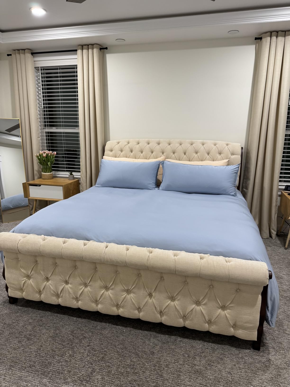 Queen Duvet Cover by Pure Bamboo, 3 Piece Set, Genuine 100% Organic Viscose Derived from Bamboo, Luxuriously Soft and Cooling, 2 Pillowcases (Queen, Ivory) customer photo 1