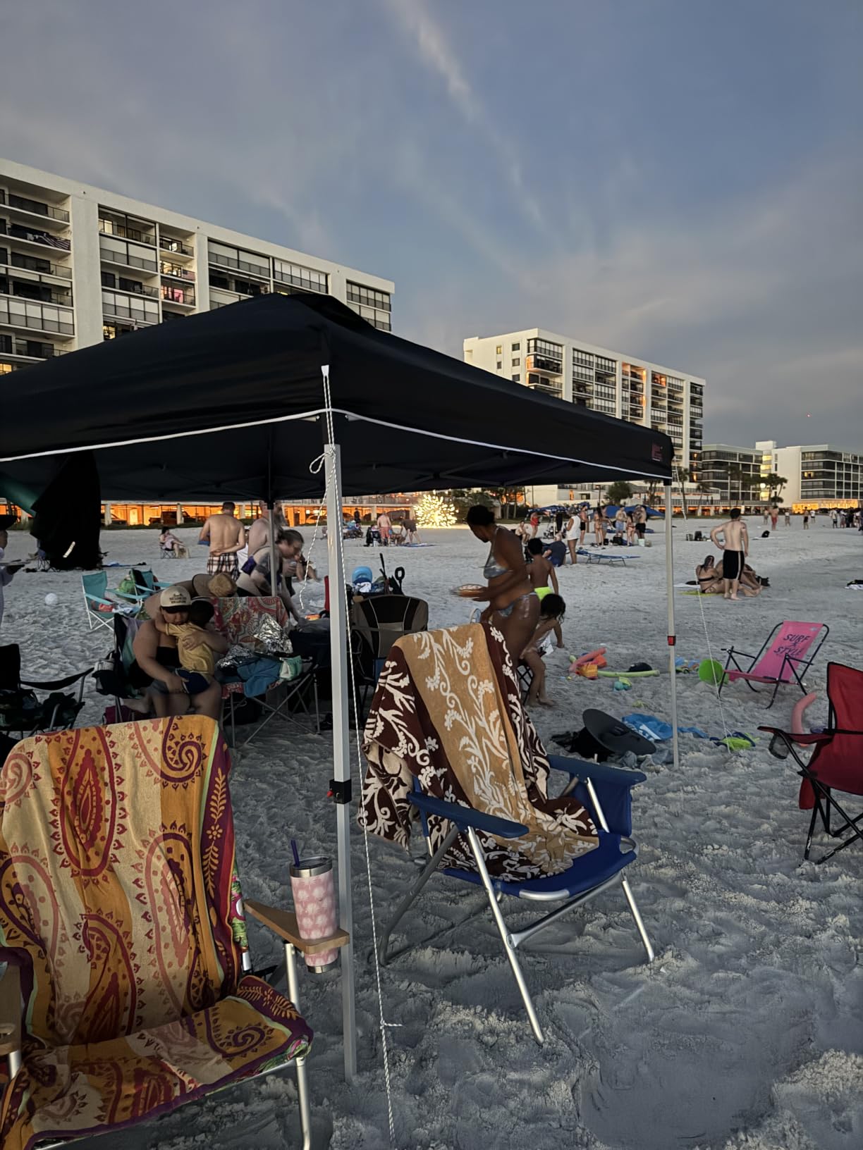 MASTERCANOPY 10x10 Pop Up Canopy Tent, 1 Person Setup Instant Shelter, Outdoor Portable Beach Canopy with Roller Bag, 4 Sandbags, 4 Ropes, 8 Stakes (10x10, Black) customer photo 1