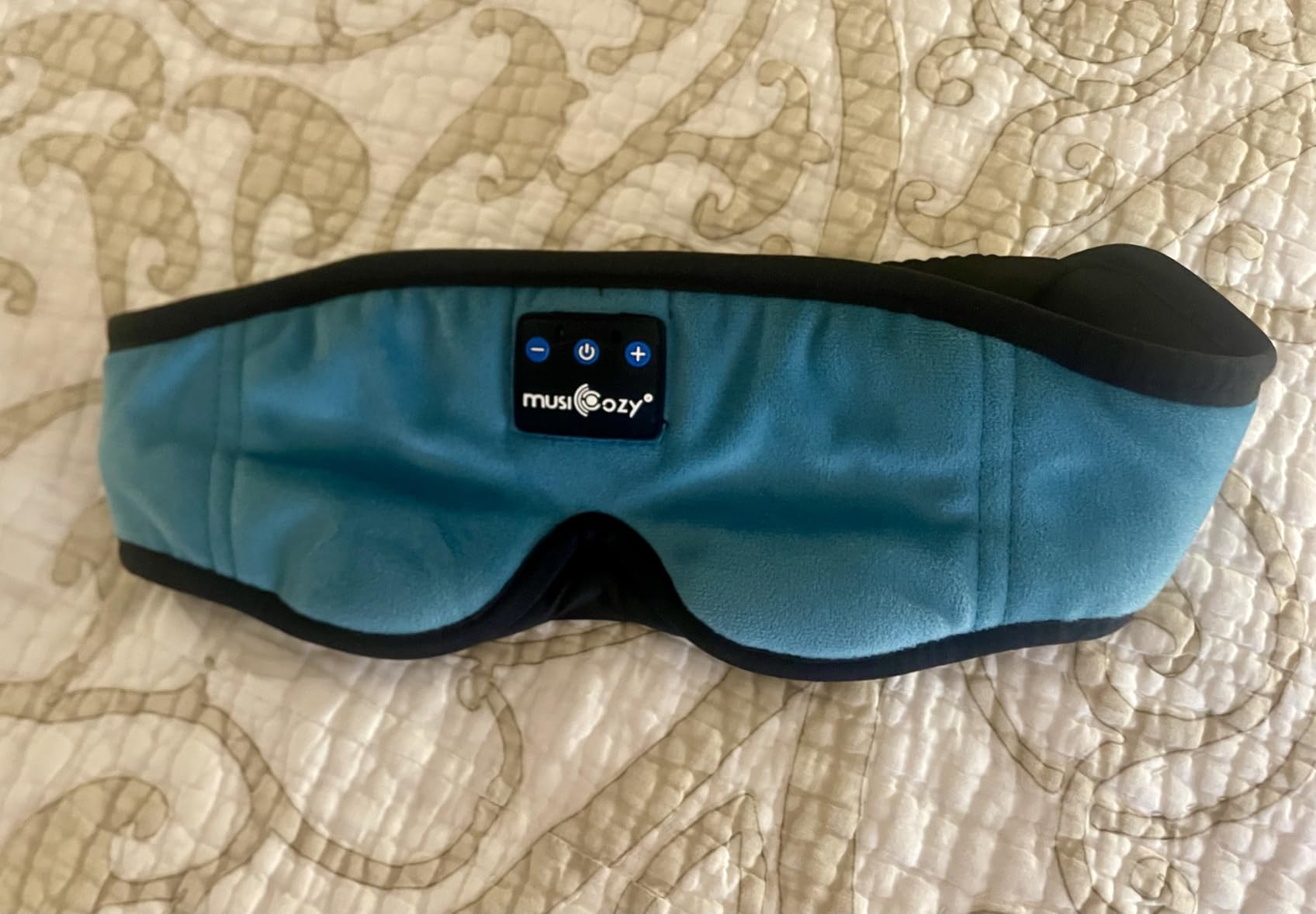 MUSICOZY Sleep Headphones, Bluetooth 5.4 Sleep Mask Headband Headphones Sleeping Eye Mask, Wireless Music Earbuds Earphones with HD Stereo Speakers for Side Sleepers, Cool Gadgets Unique Gift customer photo 2