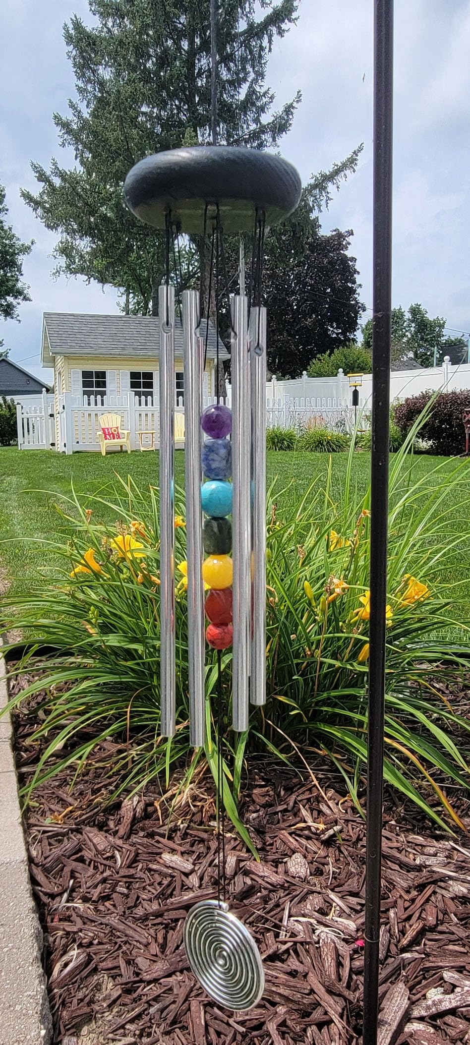Woodstock Chimes Signature Collection, Woodstock Chakra Chime, 17'' Bronze Eastern Energies Wind Chimes for Outdoor, Patio, Home Garden Decor customer photo 1