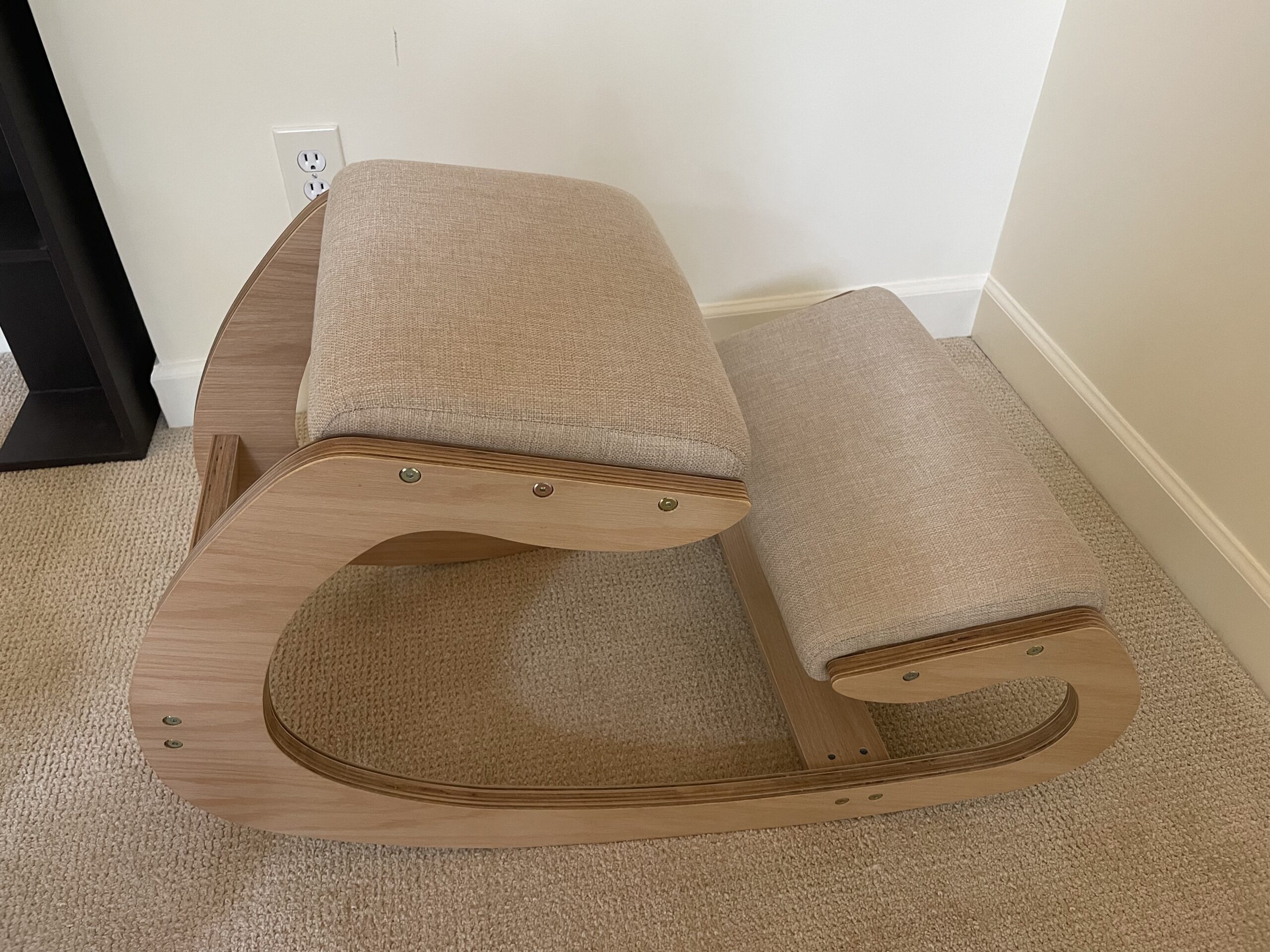 Predawn Adjustable Ergonomic Kneeling Chair - Custom Height Rocking Posture Stool with Thick Cushions, Solid Wood Frame, Knee Support Seat for Adults, Office or Meditation Use(White Oak) customer photo 1