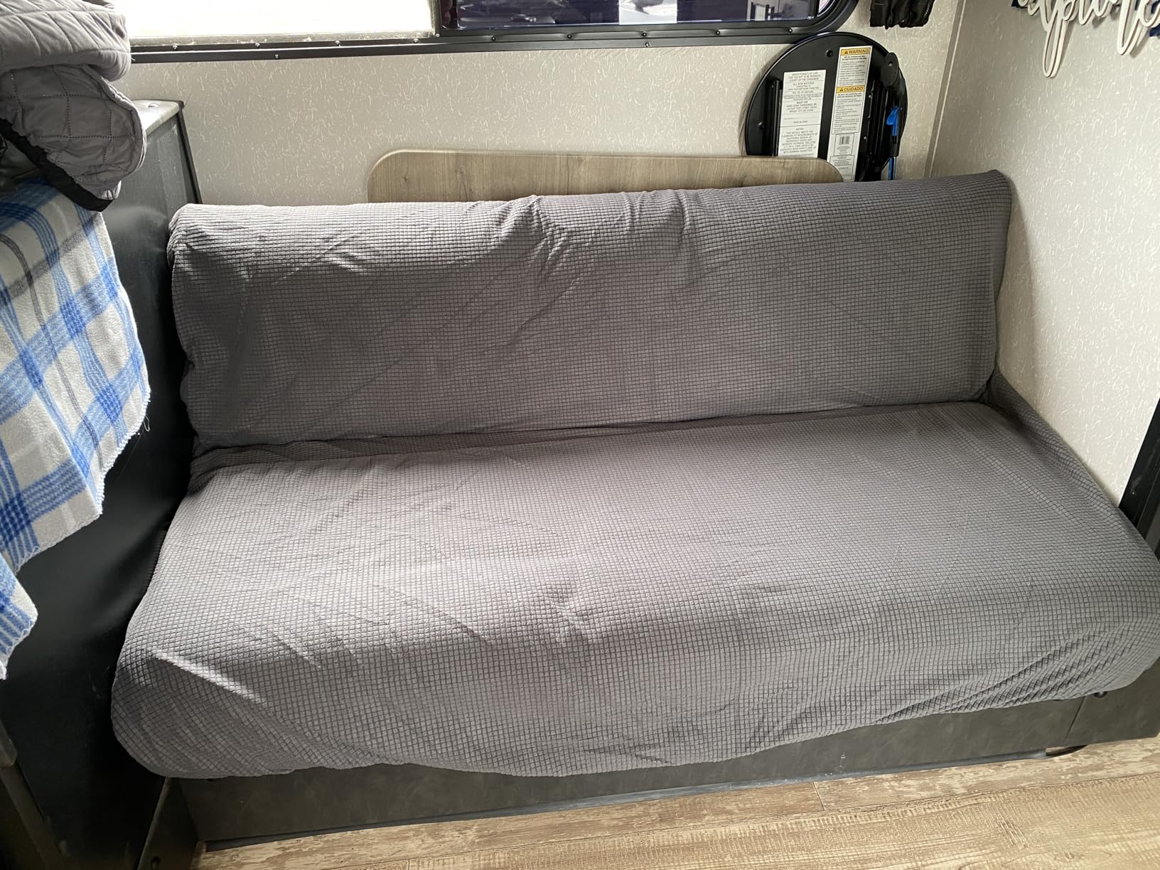Easy-Going 100% Waterproof Futon Cover, Dual Waterproof Couch Cover for Futon, Stretch Jacquard Sofa Cover, Leakproof Furniture Protector for Kids, Pets, Dog and Cat, Dark Gray customer photo 2