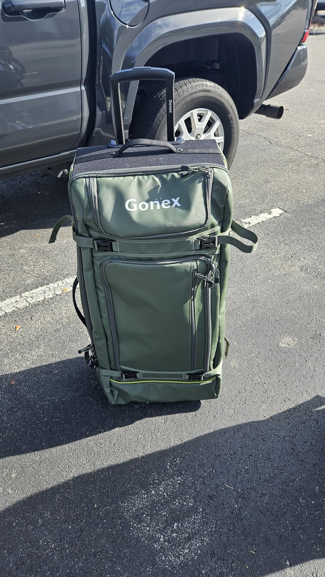 Gonex Rolling Duffle Bag with Wheels, 100L Water Repellent Large Wheeled Travel Duffel Luggage with Rollers 33 inch, Olive Green customer photo 1
