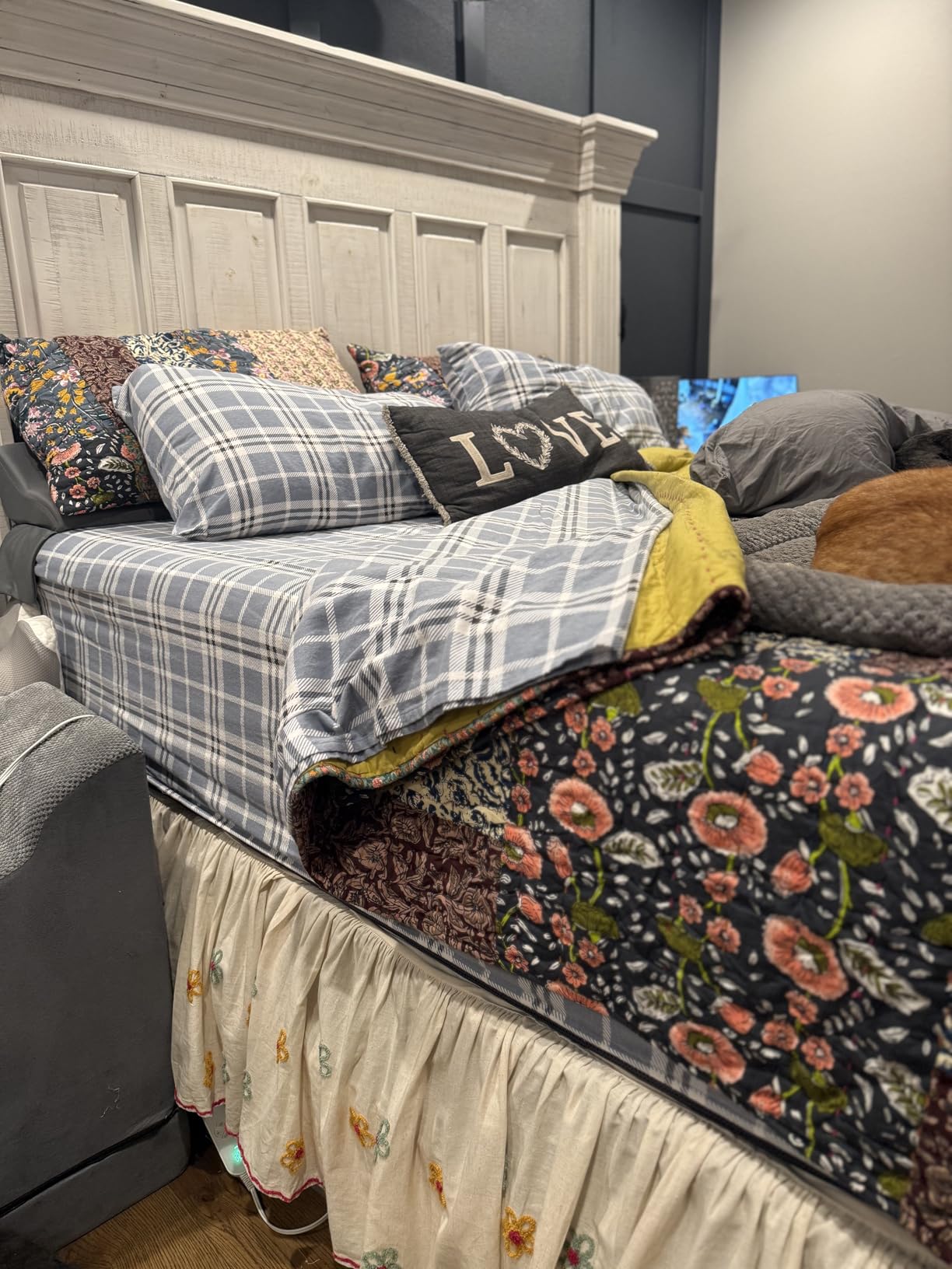 Bliss Casa 4 Piece 100% Cotton Flannel Sheets Queen Size Bed Set - Warm & Extra Soft - Deep Pockets, Breathable, All Seasons Comfy - Double Brushed Bed Sheet (Sabrina) customer photo 1