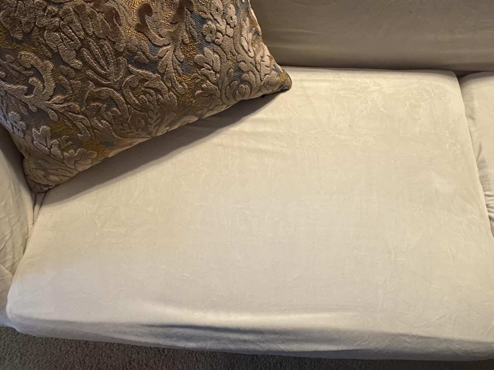 H.VERSAILTEX 4 Pieces Thick Velvet Sofa Covers Couch Covers for 3 Cushion Couch Sofa High Stretch Slipcovers Furniture Protector Form Fit Luxury Couch Cover for Dogs Width Up to 90 Inch(Sofa,Grey) customer photo 1