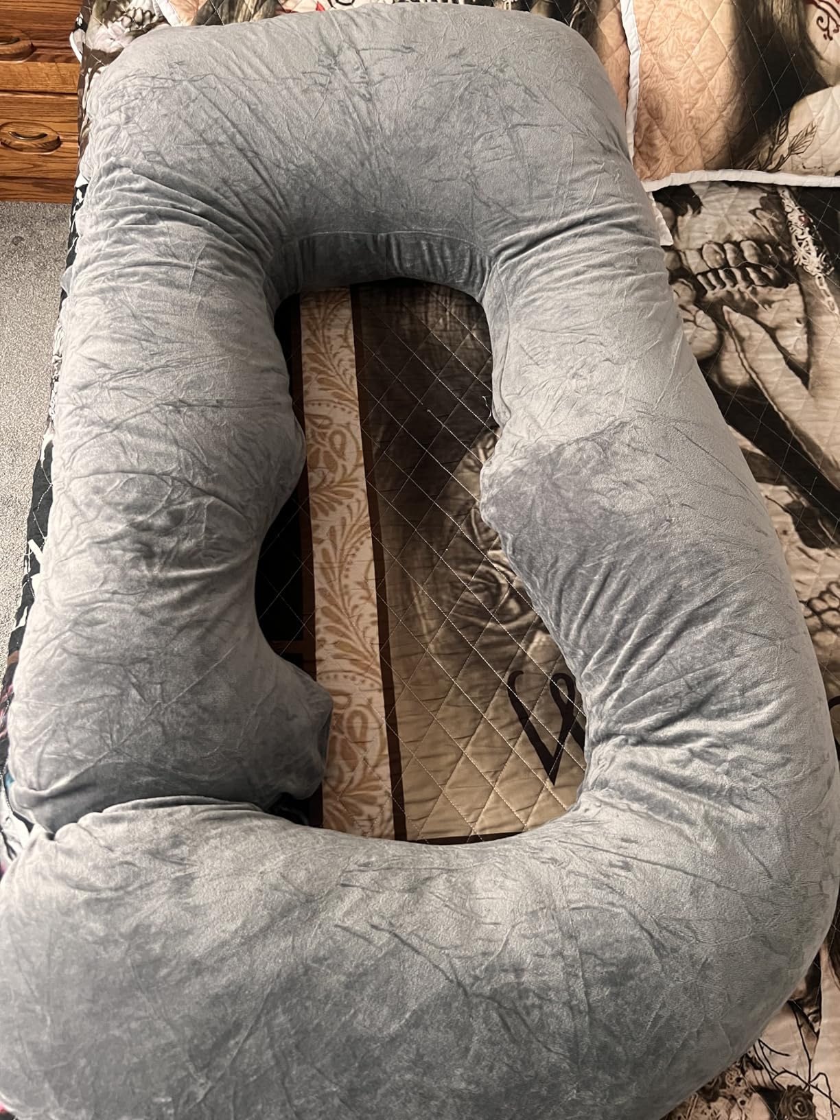 Pregnancy Pillow, U Shaped Full Body Pillow for Maternity Support, Sleeping Pillow with Cover for Pregnant Women (Grey) customer photo 2
