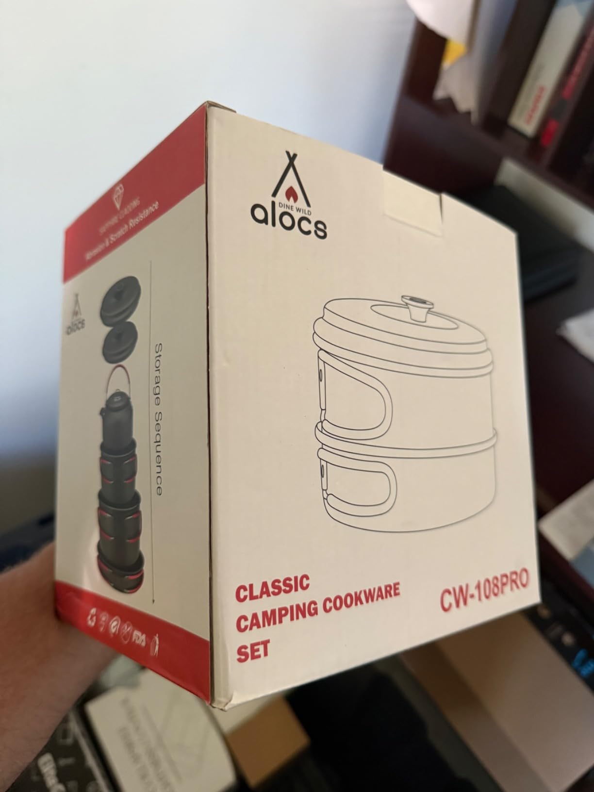 Alocs Camping Cookware Set Camping Gear, Compact Camping Pots and Pans Set, Durable Hard Alumina Camping Cooking Set for Outdoor Backpacking Camping Hiking Picnic, Included Mesh Carry Bag customer photo 2
