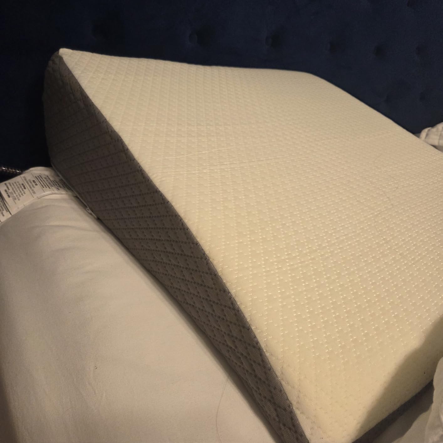 Kolbs Bed Wedge Pillow for Sleep Apnea, FSA Eligible Acid Reflux, and Back Pain Relief, with Chic Jacquard Cover - Headboard Wedges for Sleeping (Standard Width 7.5