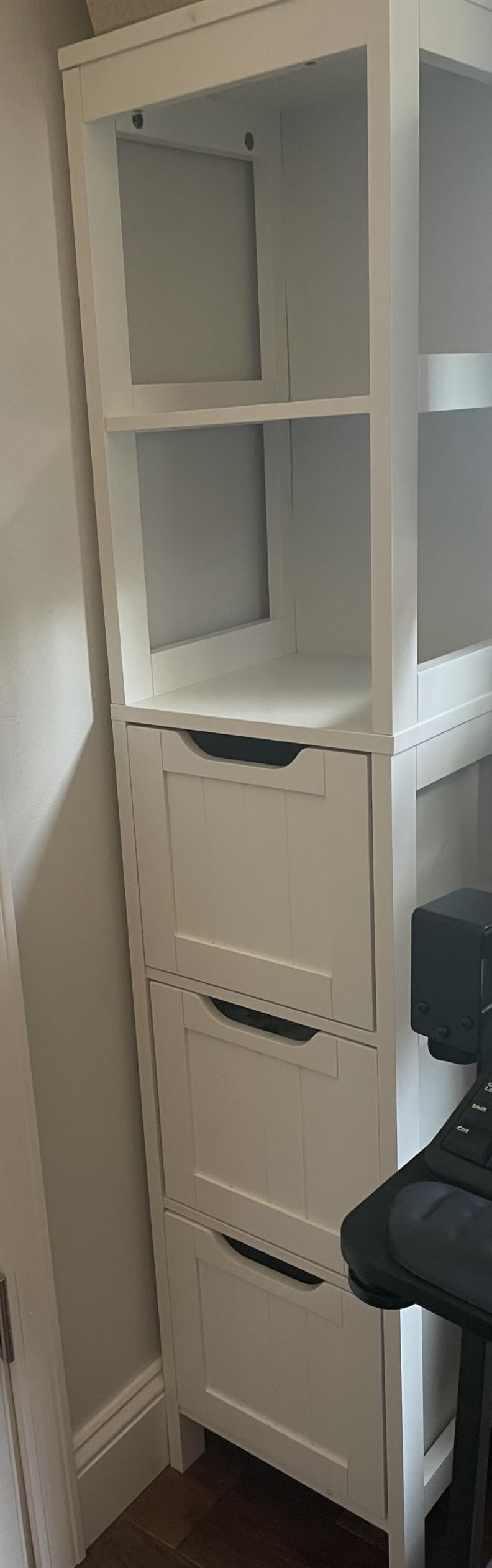 Yaheetech Small Bathroom Storage Cabinet with 2 Drawers & Shelf, Espresso, Slim Floor Organizer Stand Fits beside a Pedestal Sink or Toilet, Hides Towels, Toiletries, Toilet Paper, 12 x 12 x 35 Inch customer photo 1