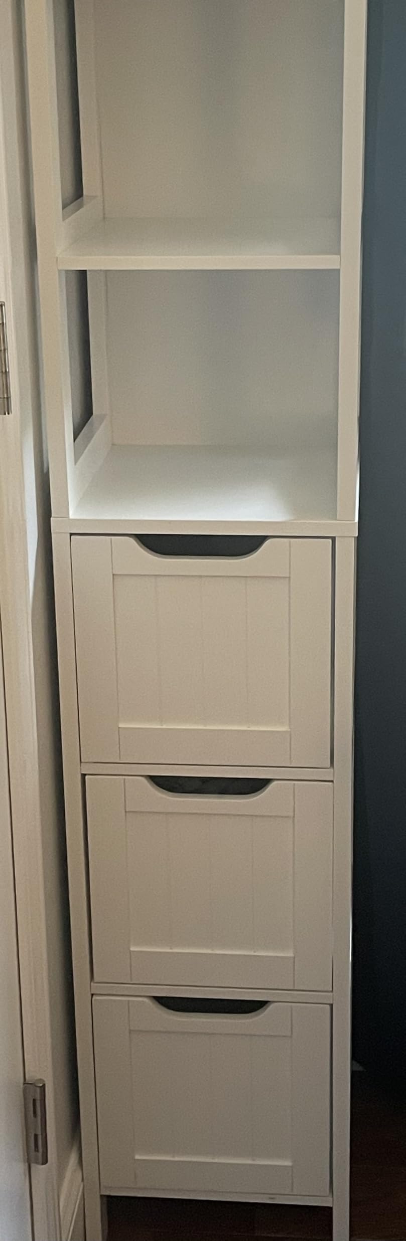 Yaheetech Small Bathroom Storage Cabinet with 2 Drawers & Shelf, Espresso, Slim Floor Organizer Stand Fits beside a Pedestal Sink or Toilet, Hides Towels, Toiletries, Toilet Paper, 12 x 12 x 35 Inch customer photo 2