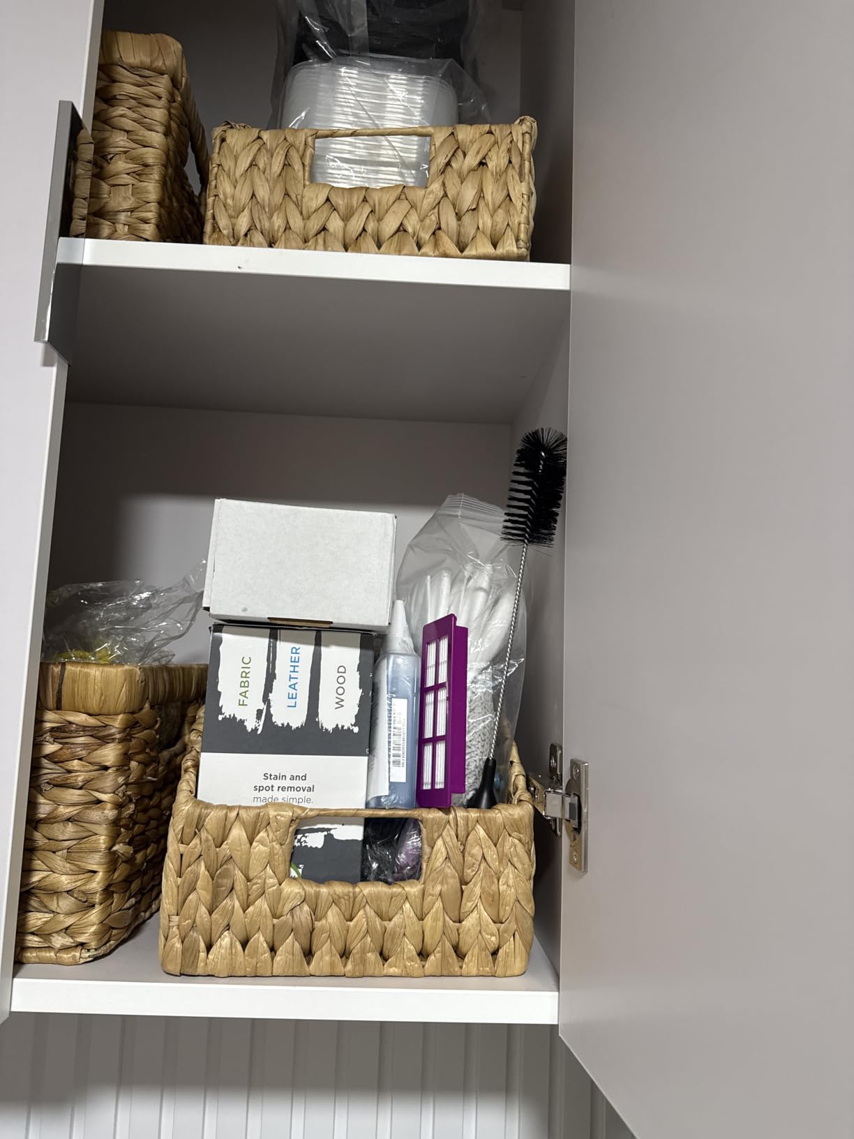 StorageWorks Pantry Baskets for Organizing, Wicker Basket with Built-in Handles, Handwoven Wicker Storage Baskets, Water Hyacinth for Shelves, 2 Pack customer photo 1