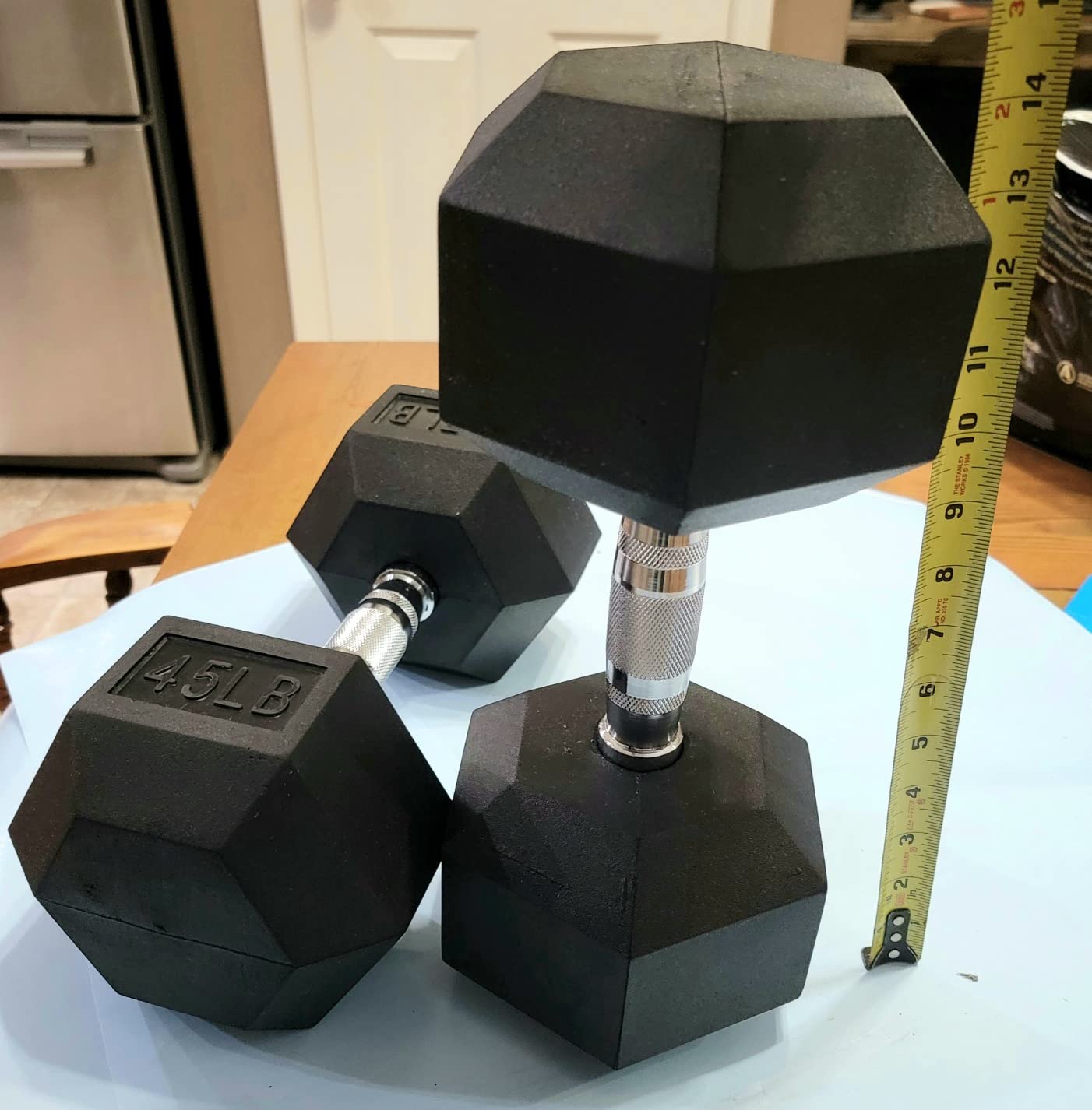 Fitvids Hex Dumbbells Rubber Coated Hand Weights for Exercises and Fitness Home Gym, 5-50 LB Pair customer photo 1