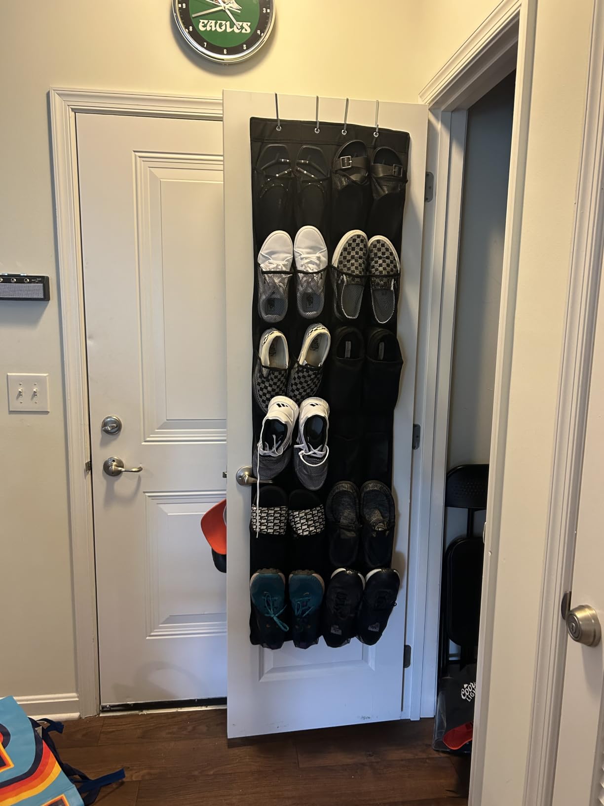 GORILLA GRIP Over the Door Shoe Organizer, 24 Large Breathable Mesh Pockets customer photo 1