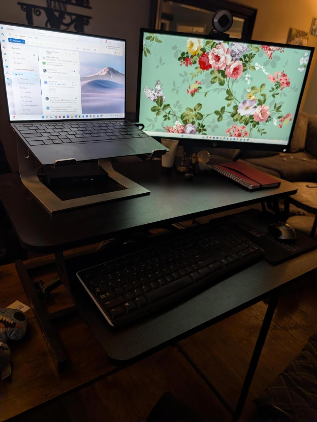 VIVO Black 32 inch Stand Up Desk Riser, DESK-V000S | Height Adjustable, Standing Desk Converter, Quick Sit to Stand, Tabletop Dual Monitor Riser Workstation, Minimal Assembly customer photo 1