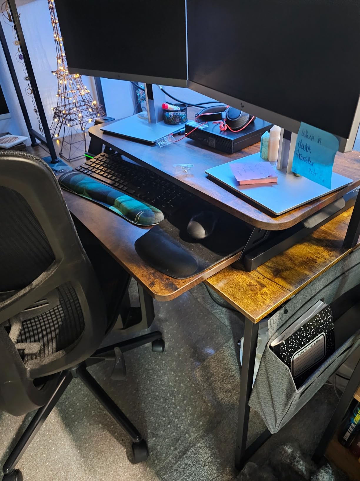 VIVO Black 32 inch Stand Up Desk Riser, DESK-V000S | Height Adjustable, Standing Desk Converter, Quick Sit to Stand, Tabletop Dual Monitor Riser Workstation, Minimal Assembly customer photo 2