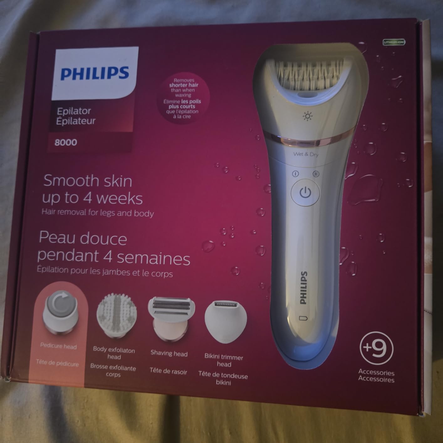 Philips Epilator Series 8000 5 in 1 Shaver for Women, Trimmer, Pedicure and Body Exfoliator with 9 Accessories, BRE740/14 customer photo 2