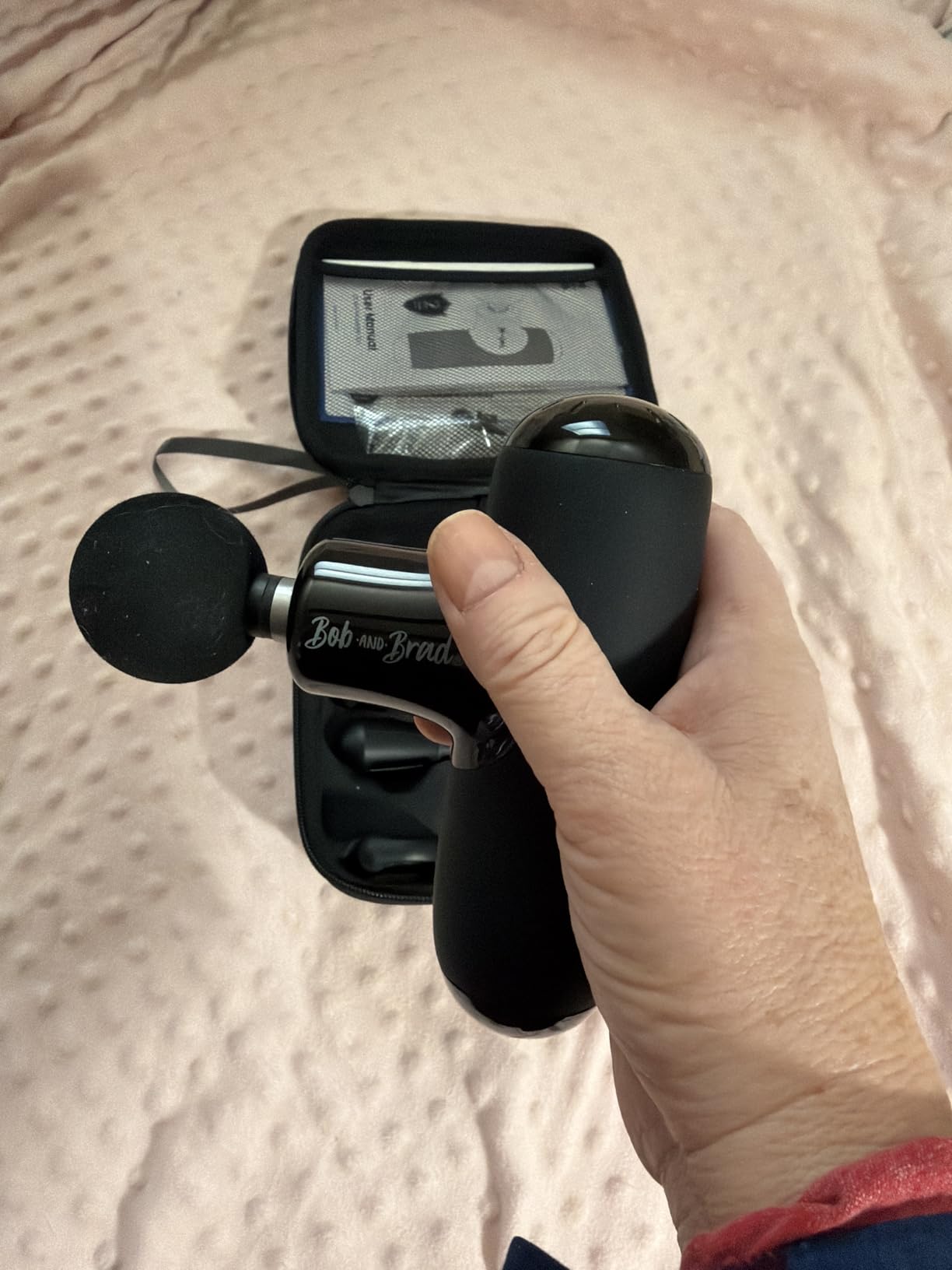 BOB AND BRAD Q2 Mini Massage Gun, Pocket-Sized Deep Tissue Massager Gun, Portable Percussion Muscle Massager Gun, Ultra Small & Quiet Muscle Massage Gun for Muscle Recovery with Carry Case customer photo 2