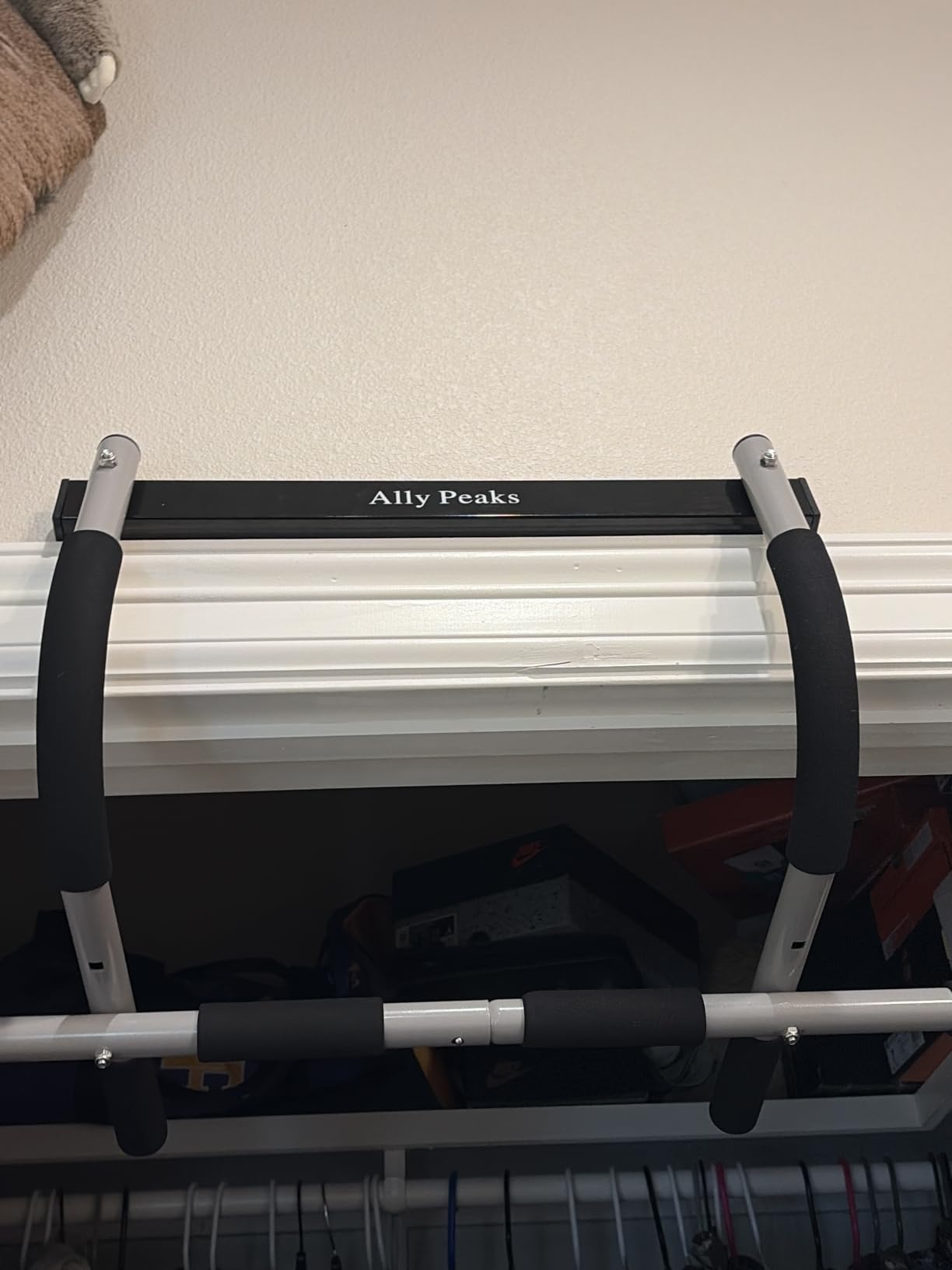 Ally Peaks Pull Up Bar for Doorway | Thickened Steel Max Limit 440 lbs Upper Body Fitness Workout Bar| Multi-Grip Strength for Doorway | Indoor Chin-Up Bar Fitness Trainer for Home Gym Portable customer photo 1