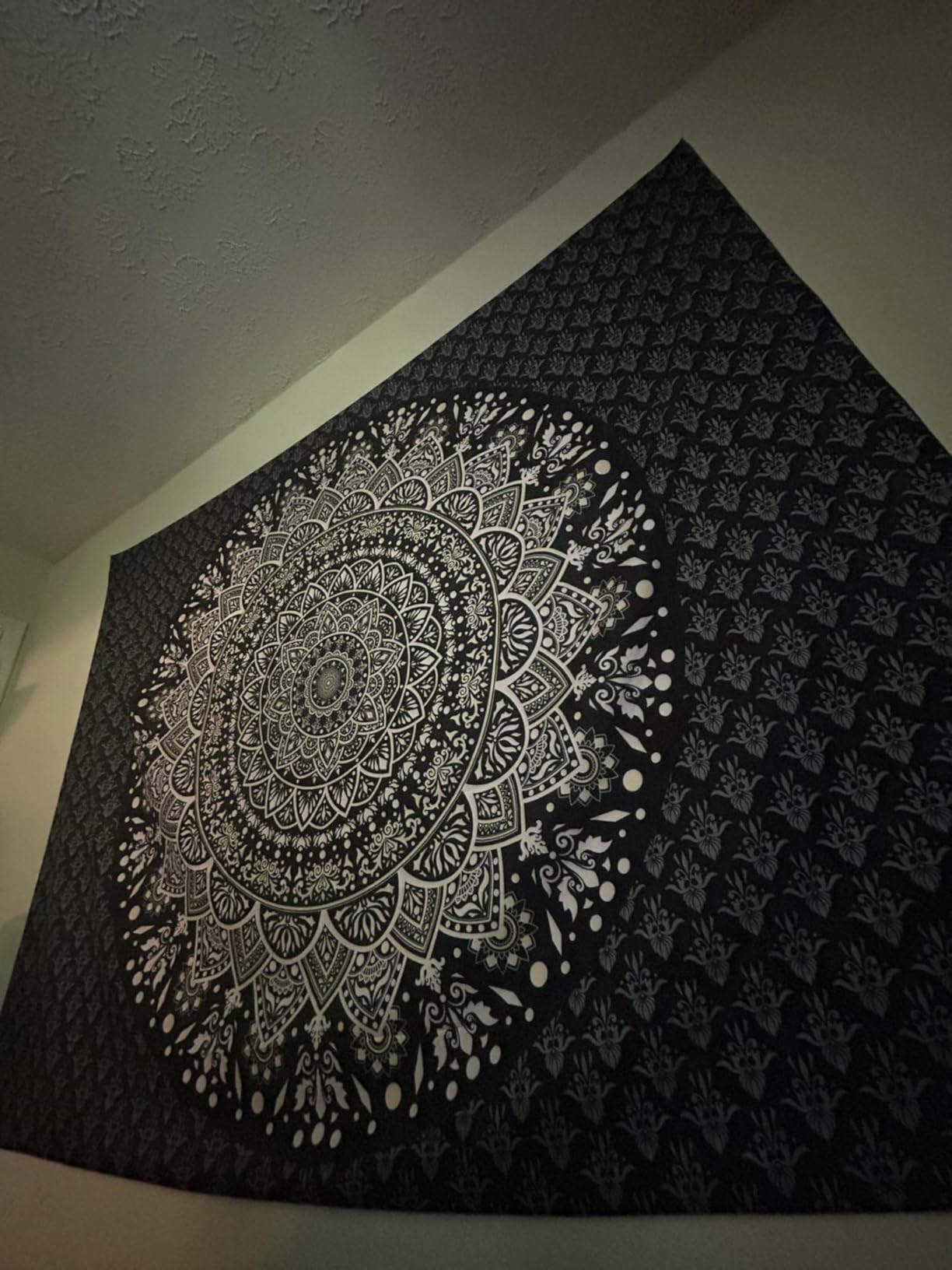 Black Mandala Tapestry Wall Hanging Psychedelic Wall Tapestry Aesthetic Indian Hippie Decor Bohemian Art Boho Home Decoration for Bedroom,Living Room,Dorm customer photo 2