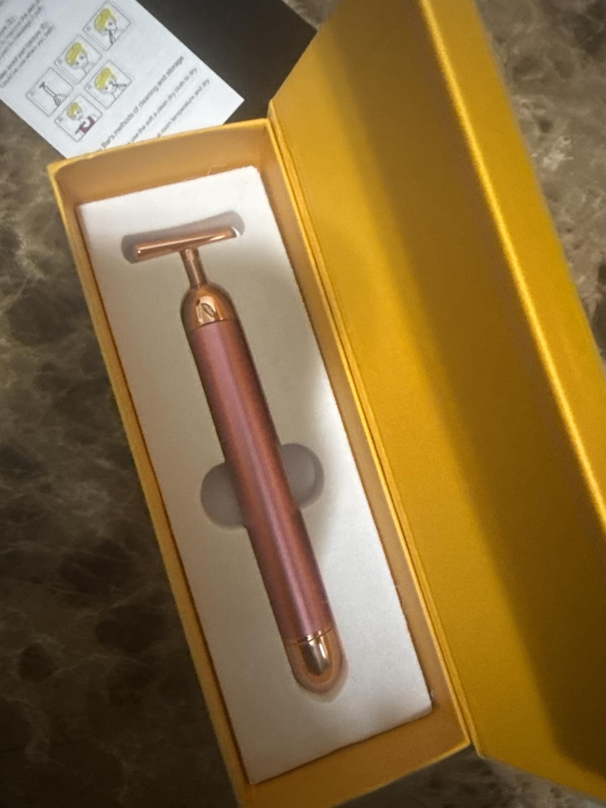Beauty Bar 24k Golden Pulse Facial Massager, GOODYBUY T-Shape Electric Sign Face Massage Tools for Sensitive Skin Face Pull Tight Firming Lift customer photo 1