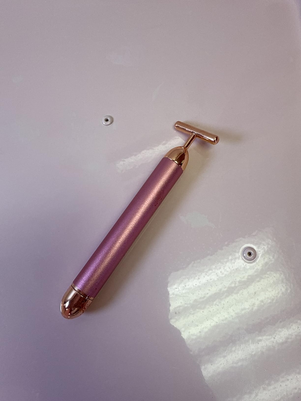 Beauty Bar 24k Golden Pulse Facial Massager, GOODYBUY T-Shape Electric Sign Face Massage Tools for Sensitive Skin Face Pull Tight Firming Lift customer photo 2