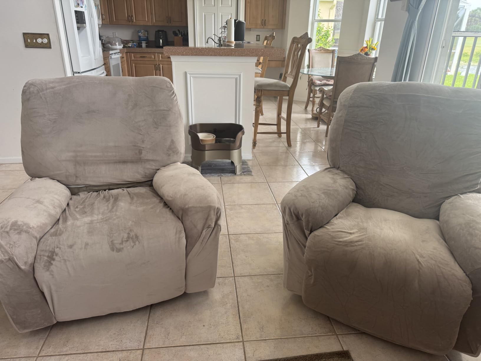 ULTICOR 4-Piece, 1 Seat Recliner Cover, Velvet Stretch Reclining Chair Covers for 1 Cushion Reclining Sofa, Single Seat Recliner Couch Cover, Thick, Very Soft, Machine Washable (Taupe) customer photo 1