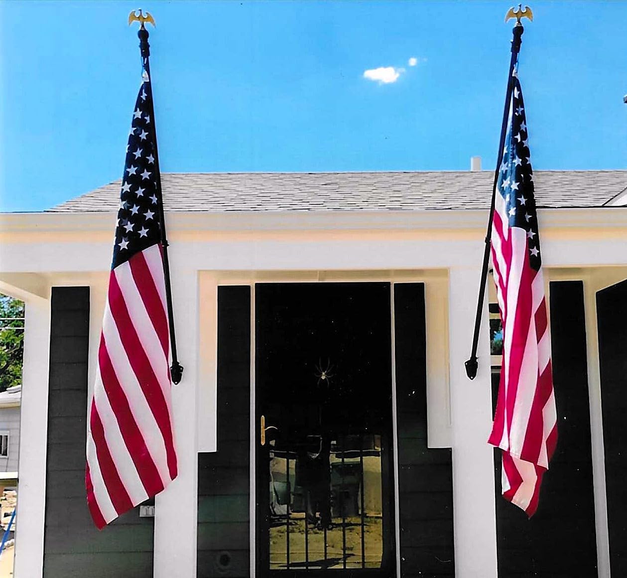 ZMTECH Flag Pole - Upgraded Bracket, 6 FT Stainless Steel Flag Poles for Outside House, Residential or Commercial, Tangle Free Flag Pole Kit for American Flag (Without Flag, Black) customer photo 1