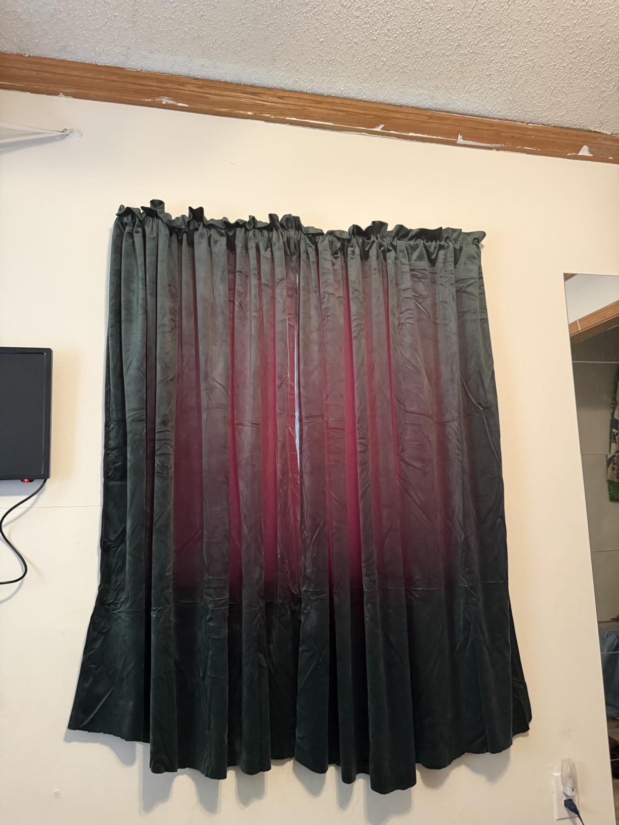 RYB HOME Green Velvet Blackout Curtains 84 inches for Bedroom Living Room | Thermal Insulated, Privacy, Sunlight UV Heat Blocking, Luxurious Decor, Dining Room Nursery, Rod Pocket, W52 x L84, 2 Panels customer photo 2