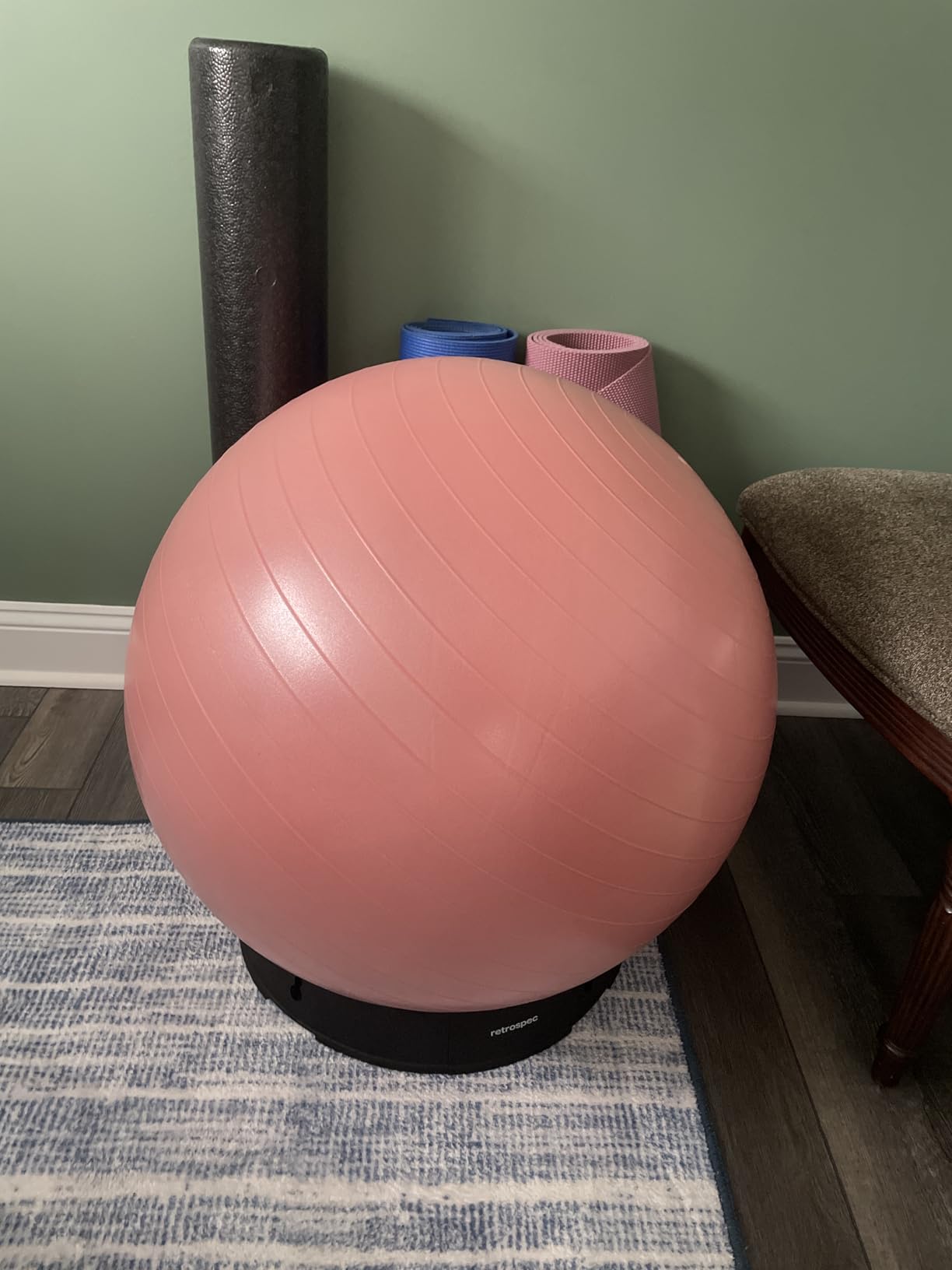 Retrospec Luna Exercise Ball with Pump - Anti-Burst Fitness Equipment for Yoga, Core Training & Stability - Home Gym Swiss Ball for Office & Pregnancy customer photo 2