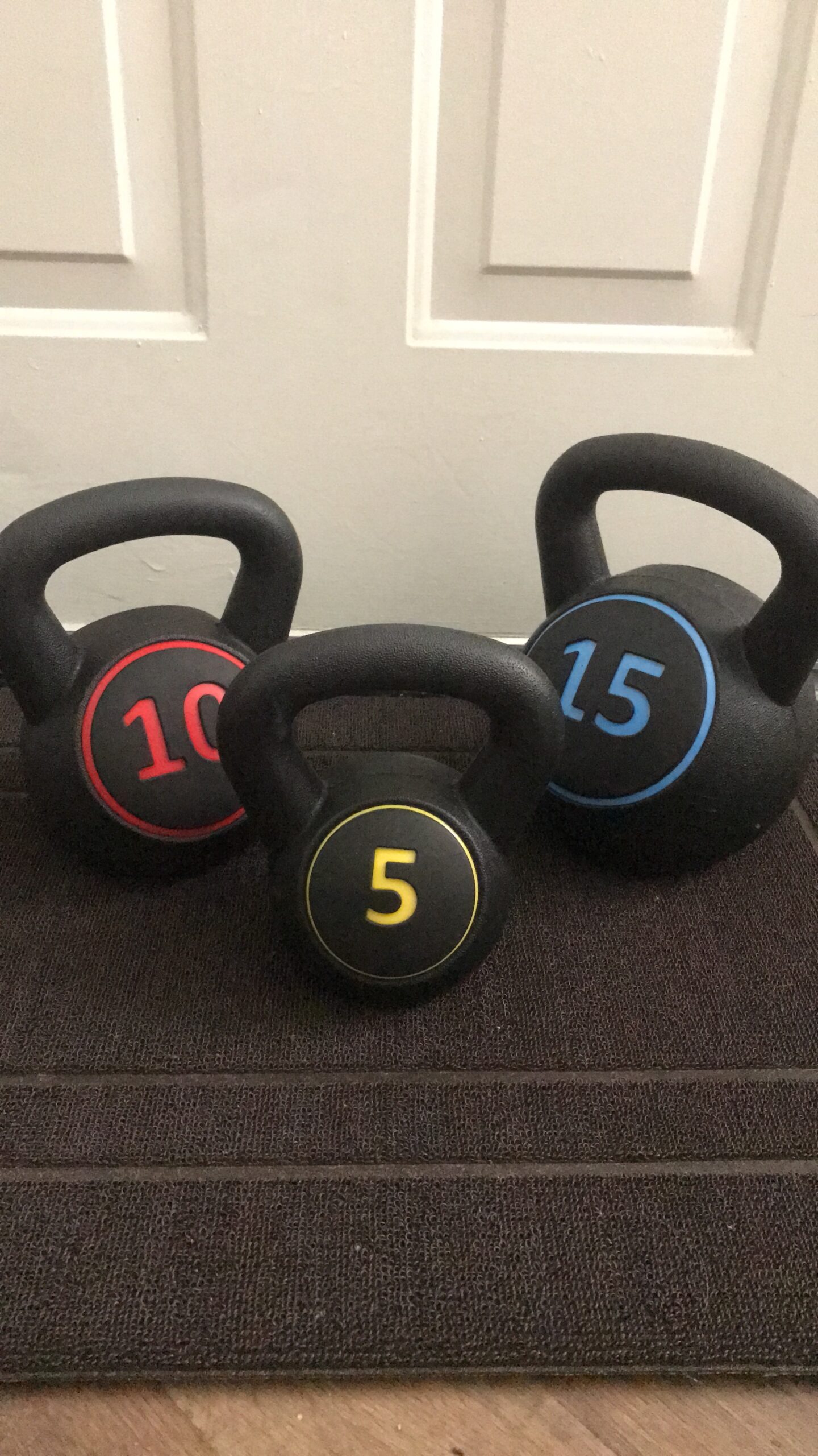 BalanceFrom Vinyl Kettlebell Set, 30/45/50/75 Pound Options - Cement-Filled Strength Training Weights with Ergonomic Grip customer photo 2