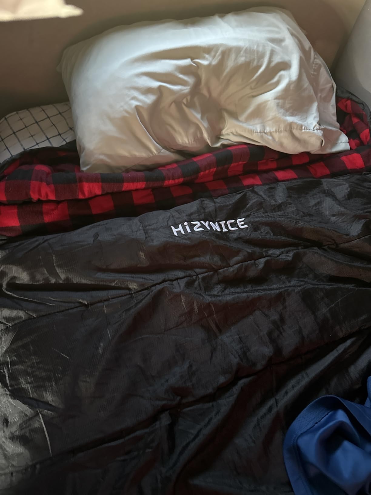 HiZYNICE Sleeping Bags for Adults XXL Cold Weather | 100% Cotton Flannel Winter Camping Large 90 x 39 in, Compression Sack Included customer photo 2