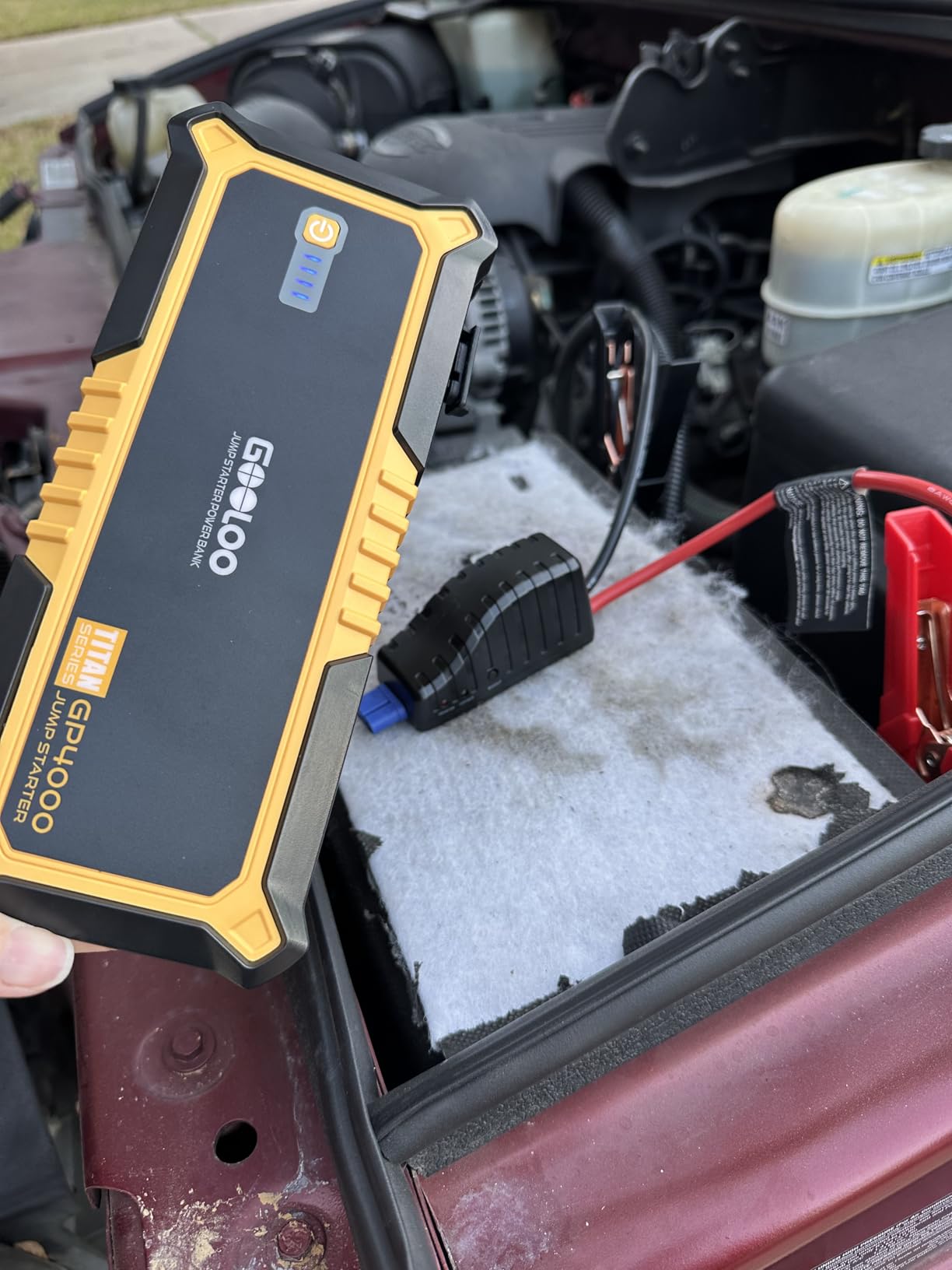 GOOLOO GP4000 Jump Starter - 4000A 12V Car Battery Jumper Starter Portable | SuperSafe Lithium Jump Box - Auto Battery Booster Power Pack - Spark-Proof - LED Light - For All Gas & 10 Diesel Engines customer photo 1