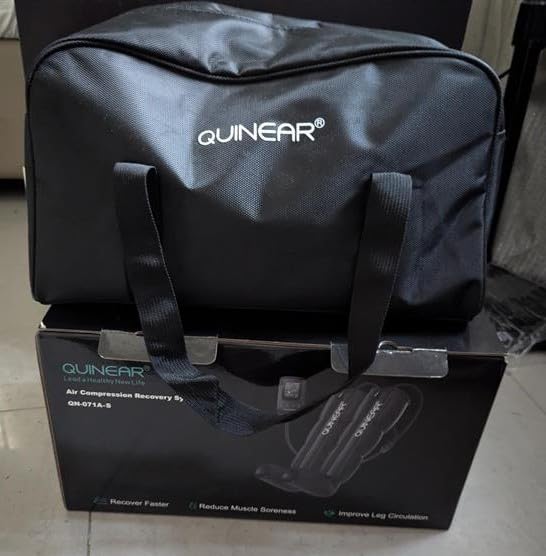 QUINEAR Leg Recovery Compression System for Athlete Post Workout, Professional Sequential Device for Massage Therapy, Foot and Leg Recovery Boots, Improve Circulation Reduce Muscle Soreness (Medium) customer photo 1