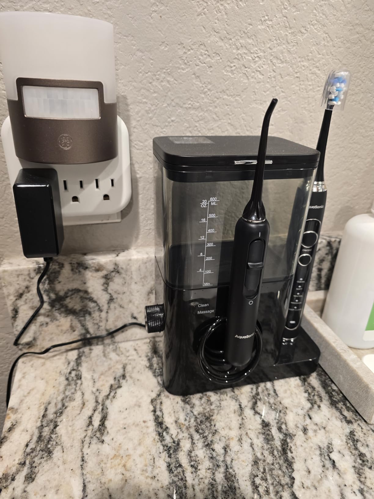 AquaSonic Home Dental Center PRO - Brushing & Flossing Made Easy - Brush & Floss - Power Toothbrush & Water Flosser - Whiter Teeth & Healthier Gums - Black Series Pro+Oral Irrigator customer photo 1