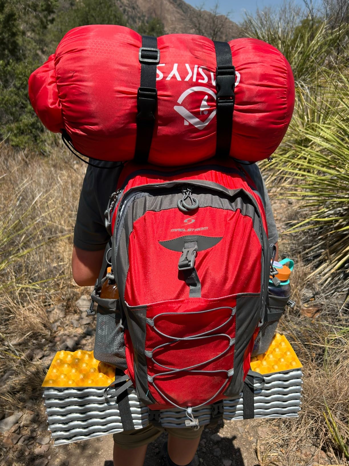 Maelstrom 40L Hiking Backpack, Lightweight Camping Daypack with Rain Cover | Water-Resistant Rip-Stop Nylon, Wet/Dry Separation, Multi-Pockets, Survival Whistle customer photo 2
