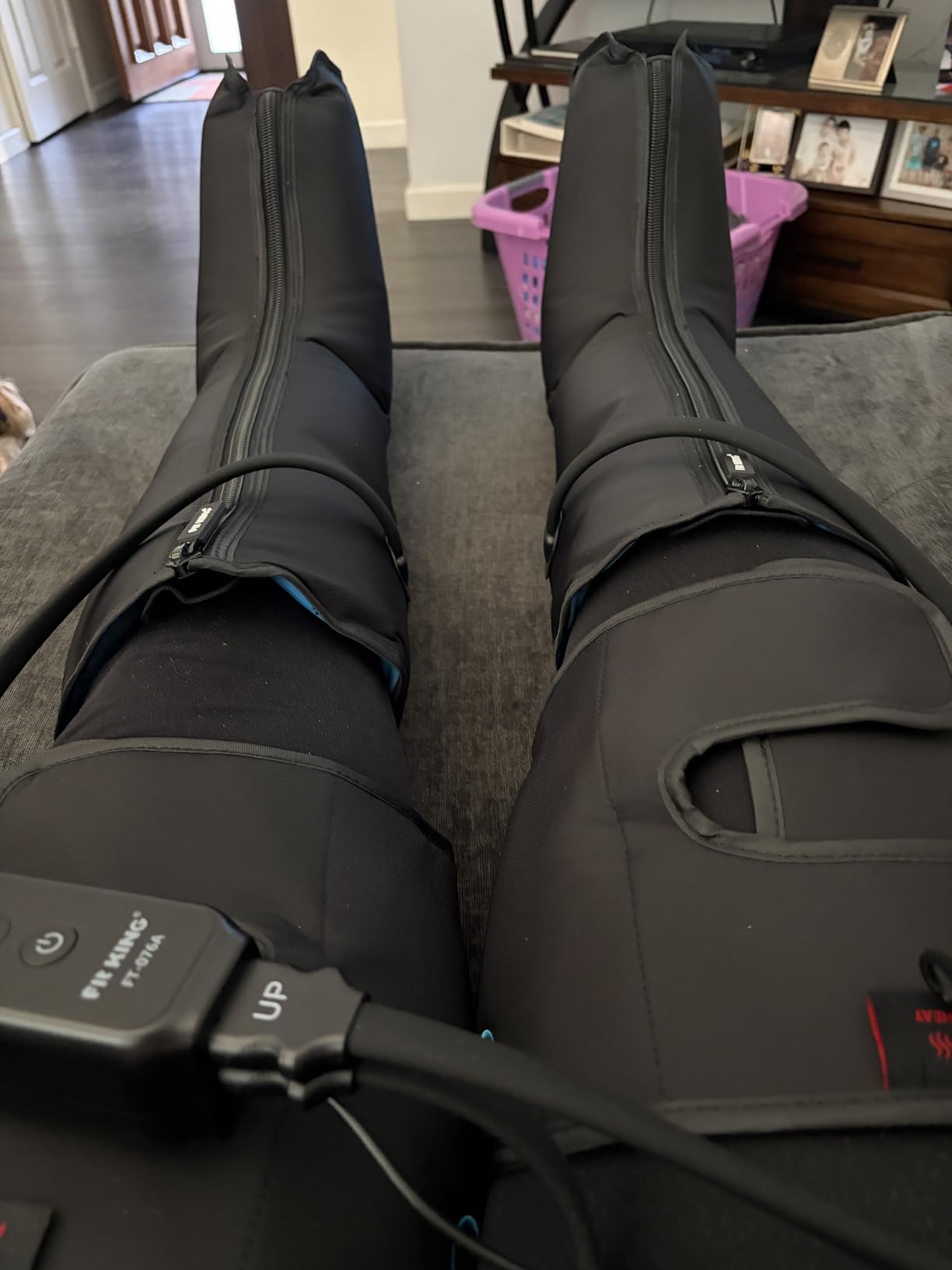 FIT KING Air Compression Leg Massager with Heat and Compression for Circulation and Pain Relief, Full Leg & Foot Massager customer photo 2