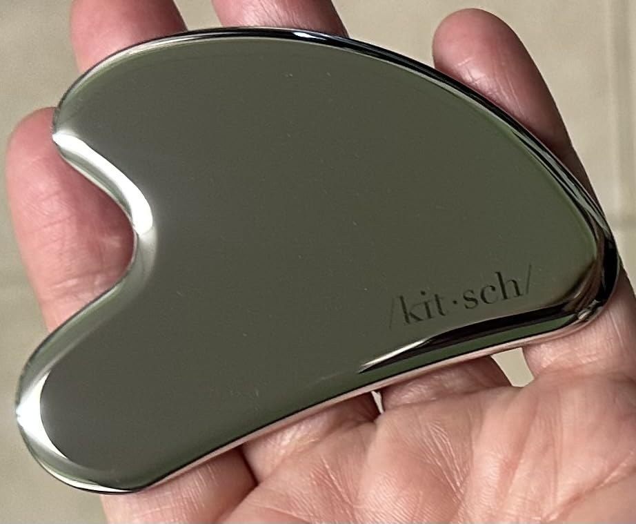 Kitsch Stainless Steel Guasha Tool for Face - Silver | Stainless Steel Gua Sha Facial Tools | Face Sculpting Tool and Double Chin Reducer, Neck & Lymphatic Drainage Massager customer photo 1