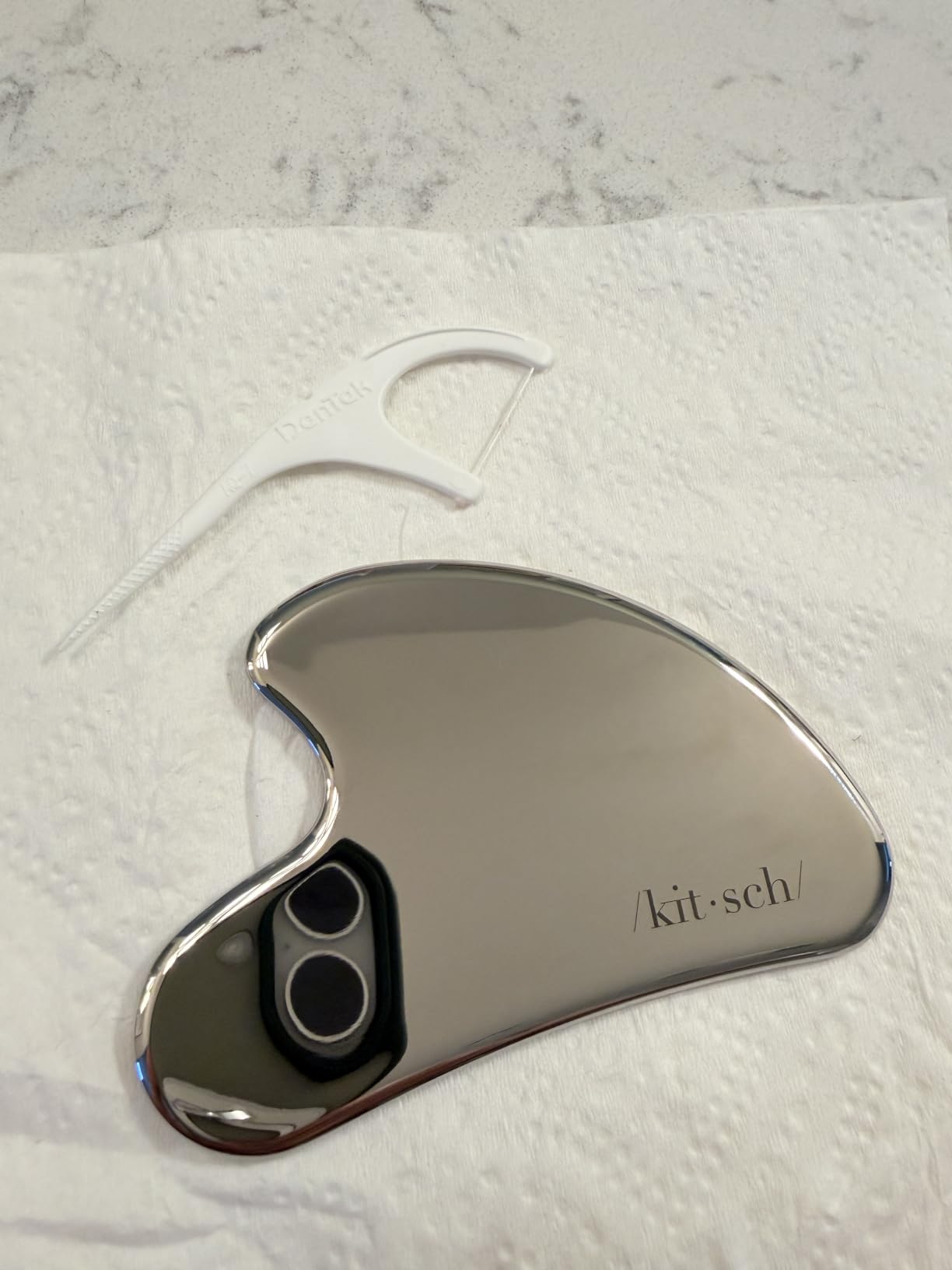Kitsch Stainless Steel Guasha Tool for Face - Silver | Stainless Steel Gua Sha Facial Tools | Face Sculpting Tool and Double Chin Reducer, Neck & Lymphatic Drainage Massager customer photo 2